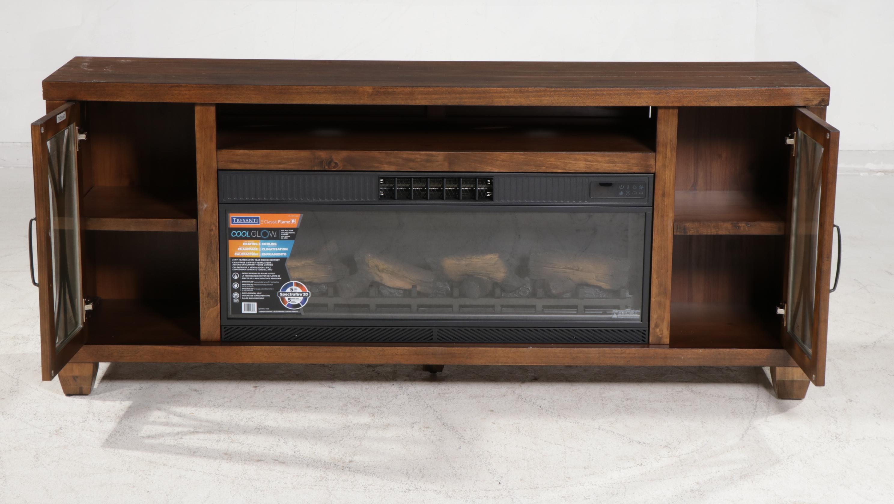 Tresanti TV Console with Cool Glow 2-in-1 Electric Fireplace and Fan