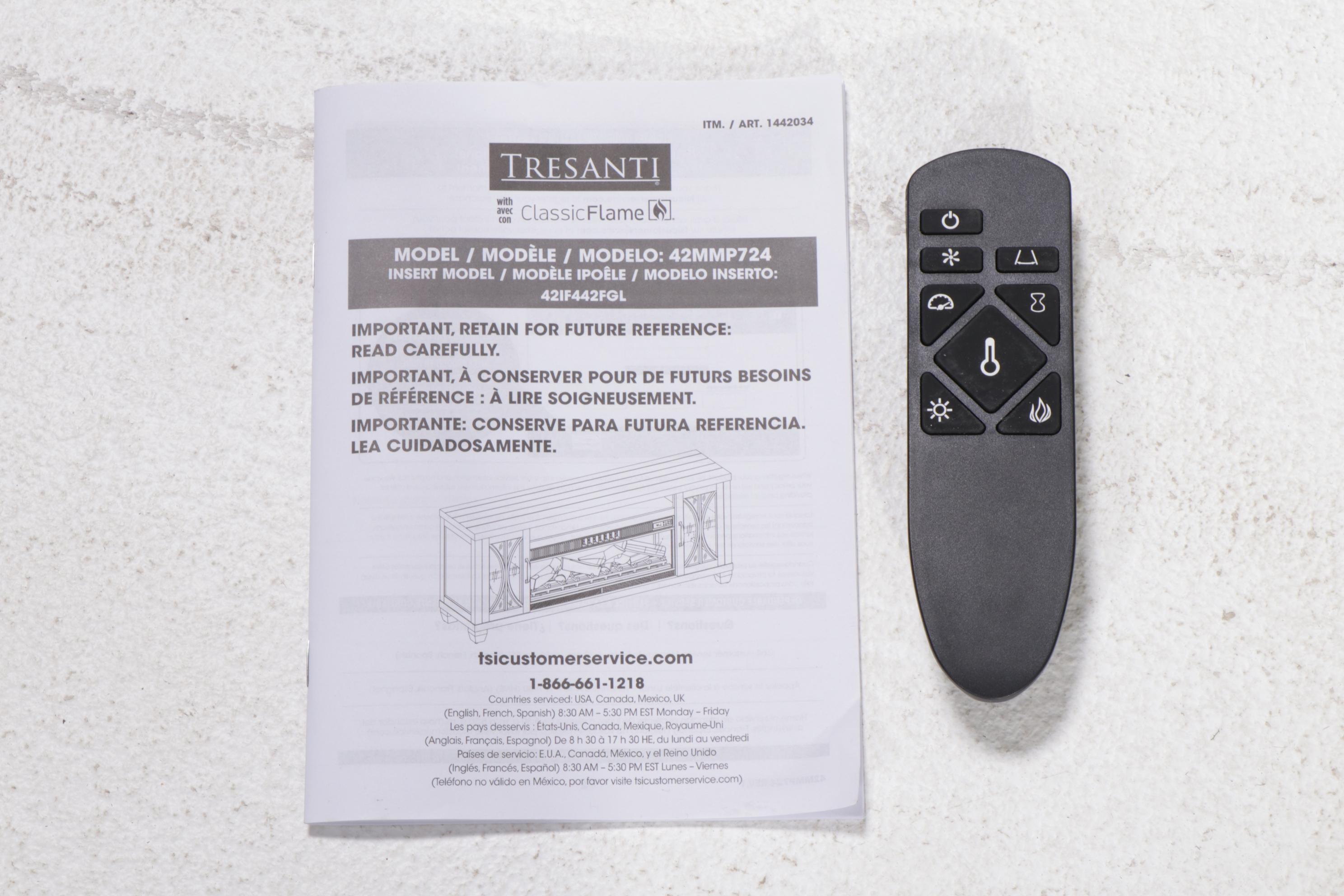 Tresanti TV Console with Cool Glow 2-in-1 Electric Fireplace and Fan