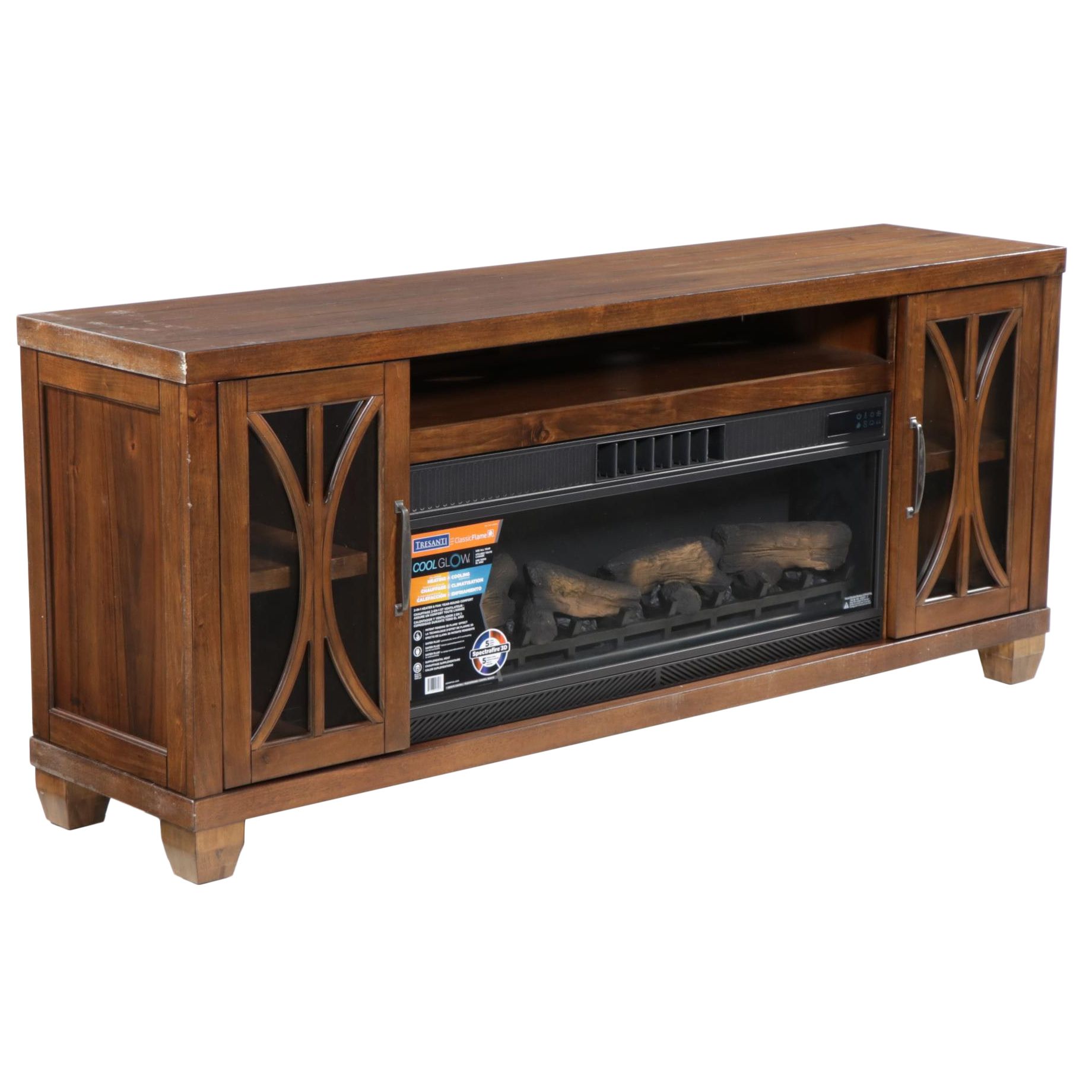 Tresanti TV Console with Cool Glow 2-in-1 Electric Fireplace and Fan