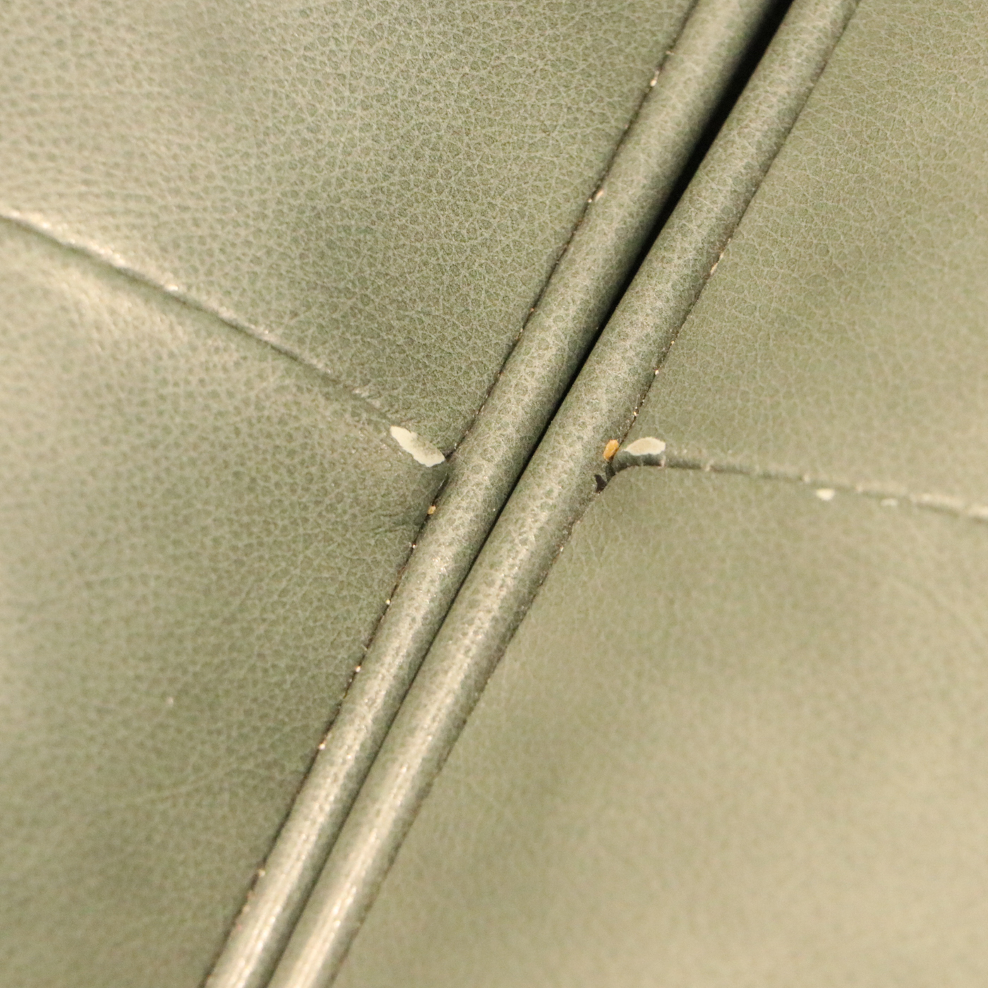 Trayton Furniture Co. Modernist Style Green Leather Sofa