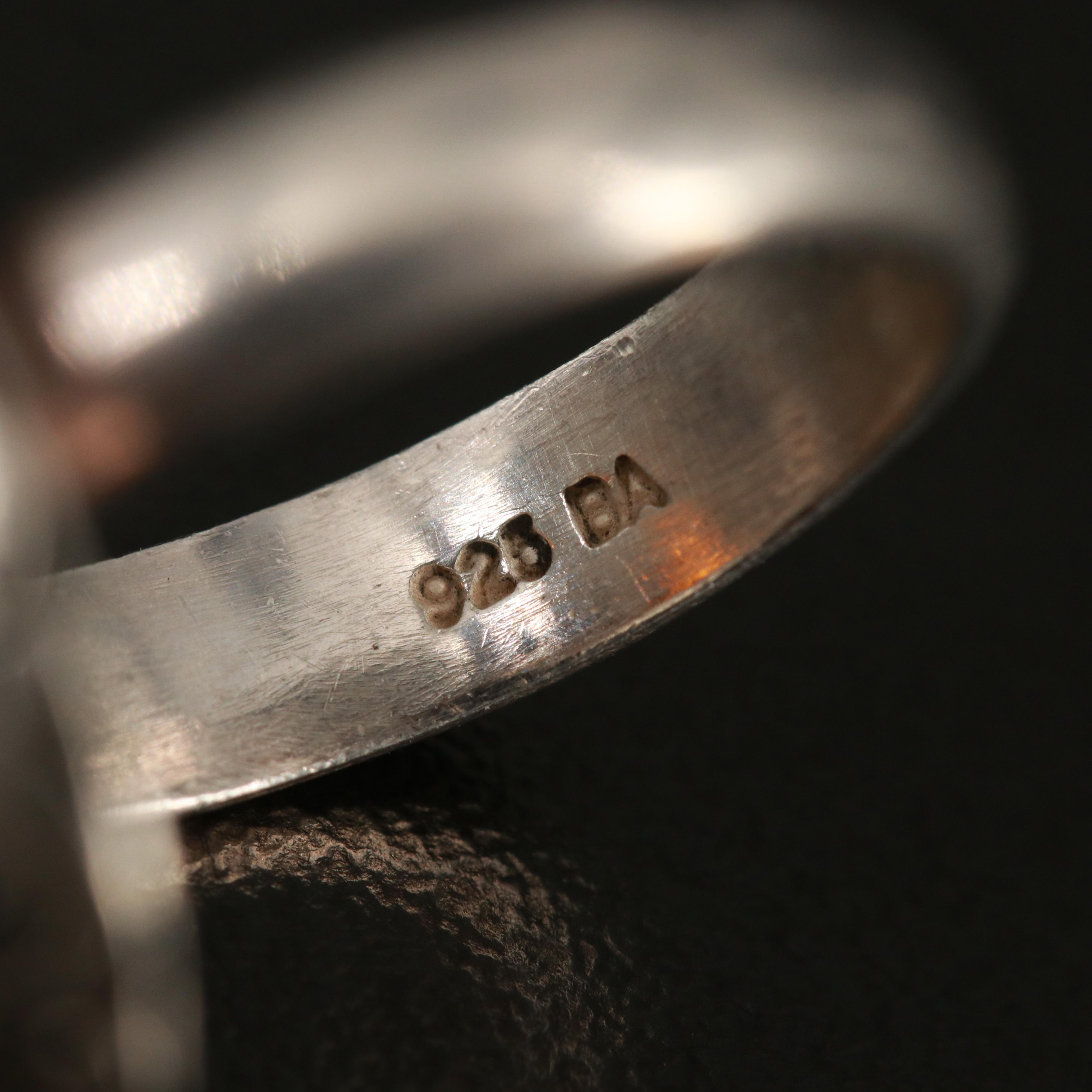 Sterling and Egyptian 800 Silver Rings Featuring Coral, Lapis Lazuli and Amber