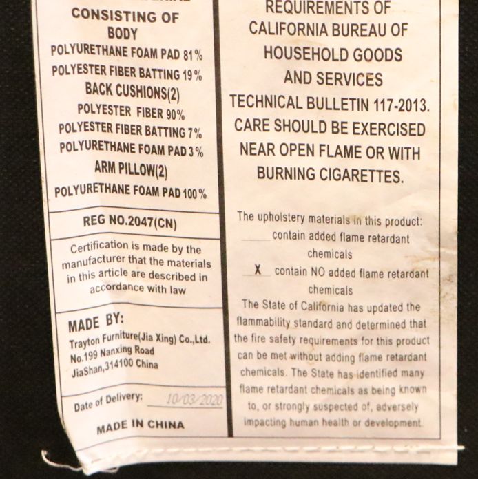 Trayton Furniture Co. Modernist Style Green Leather Sofa