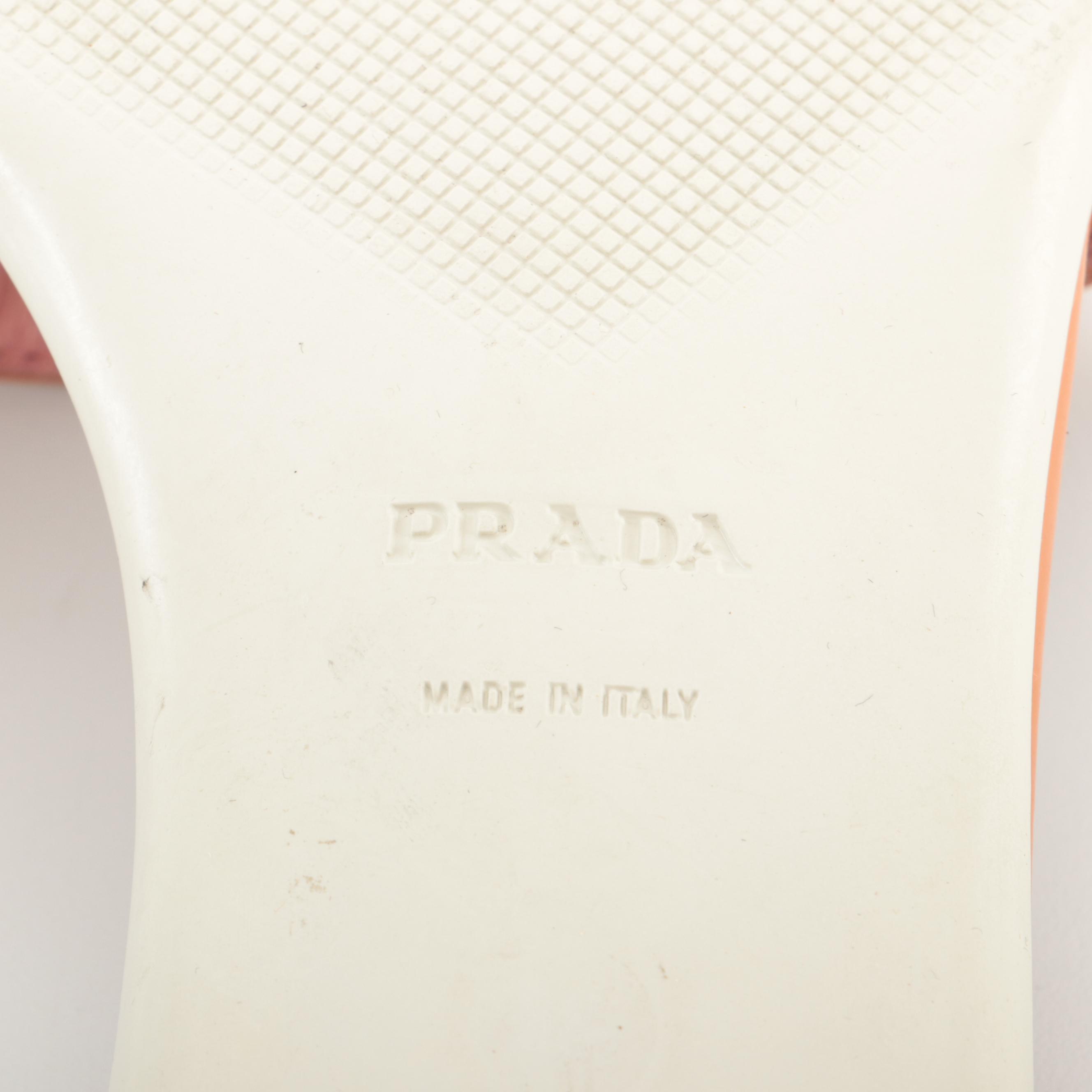 Prada Vinyl and Leather Slide Sandals with Buckle Embellishment