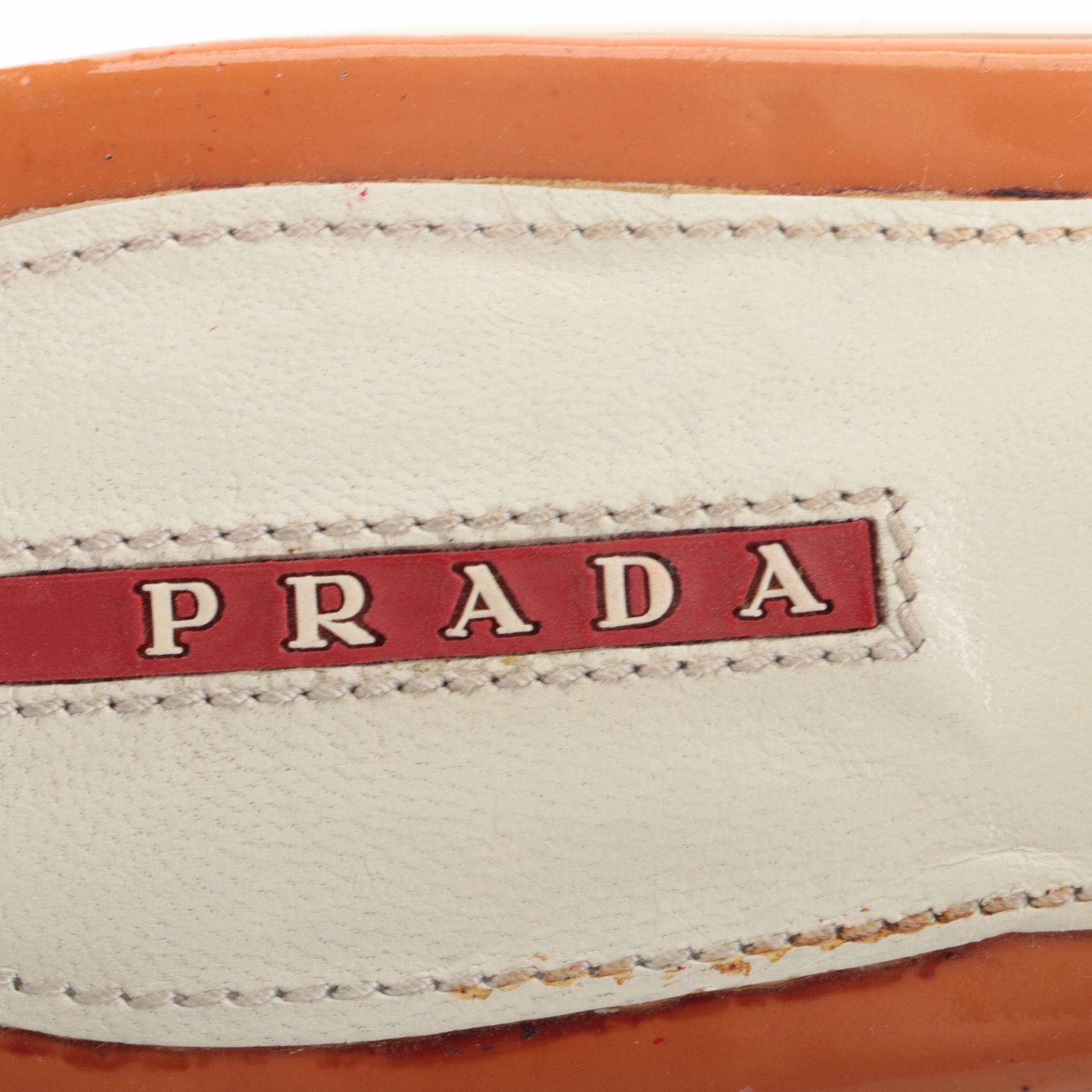 Prada Vinyl and Leather Slide Sandals with Buckle Embellishment