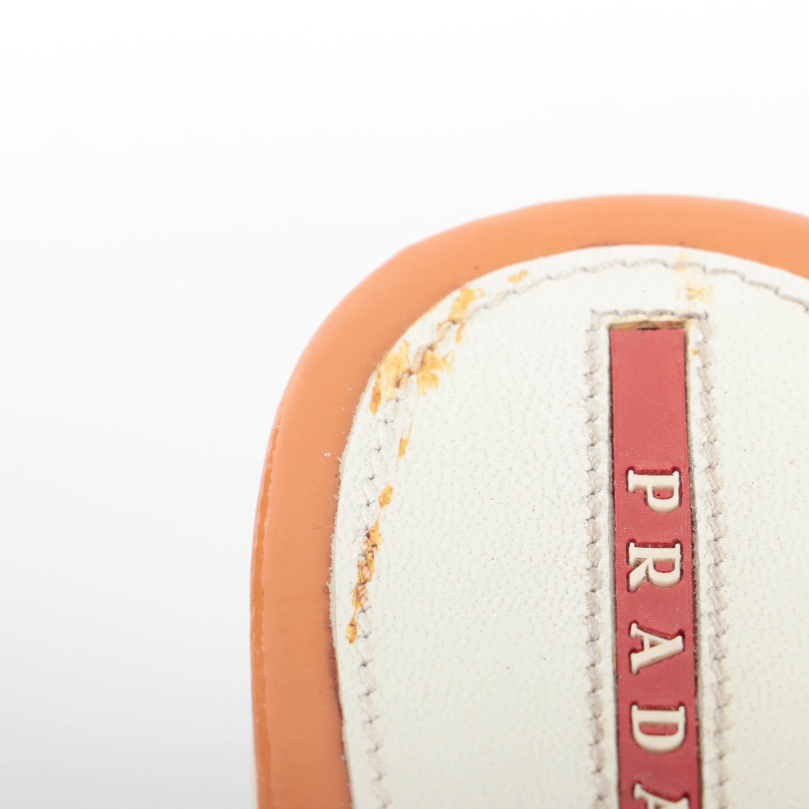 Prada Vinyl and Leather Slide Sandals with Buckle Embellishment