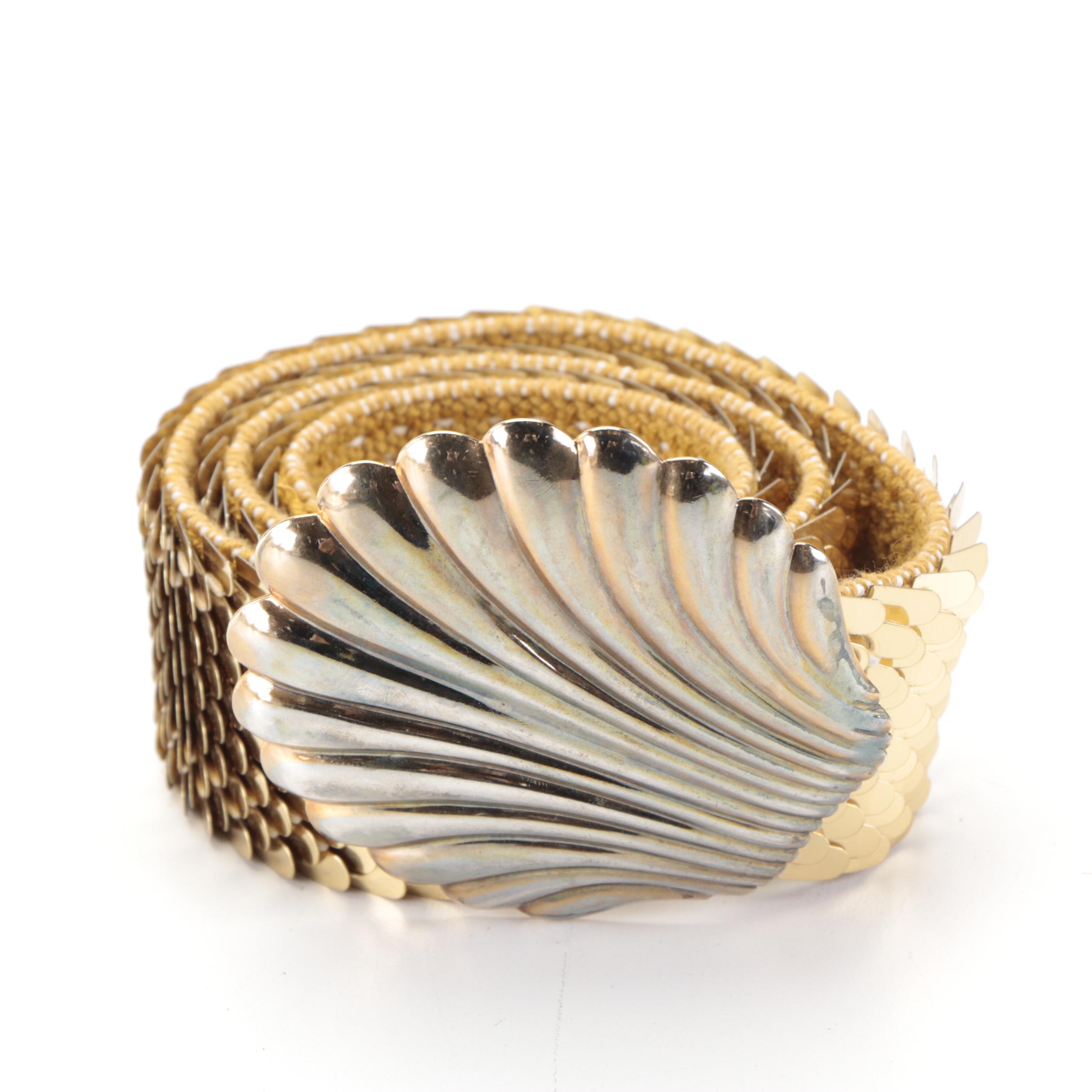 Metallic Oversized Ruched Leather Belt and More