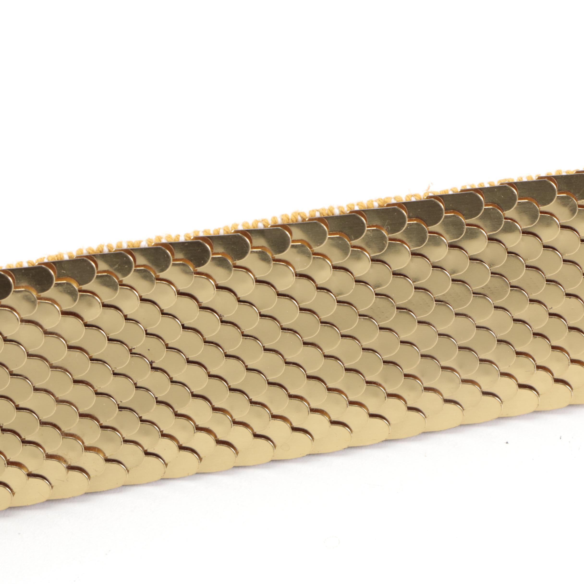 Metallic Oversized Ruched Leather Belt and More