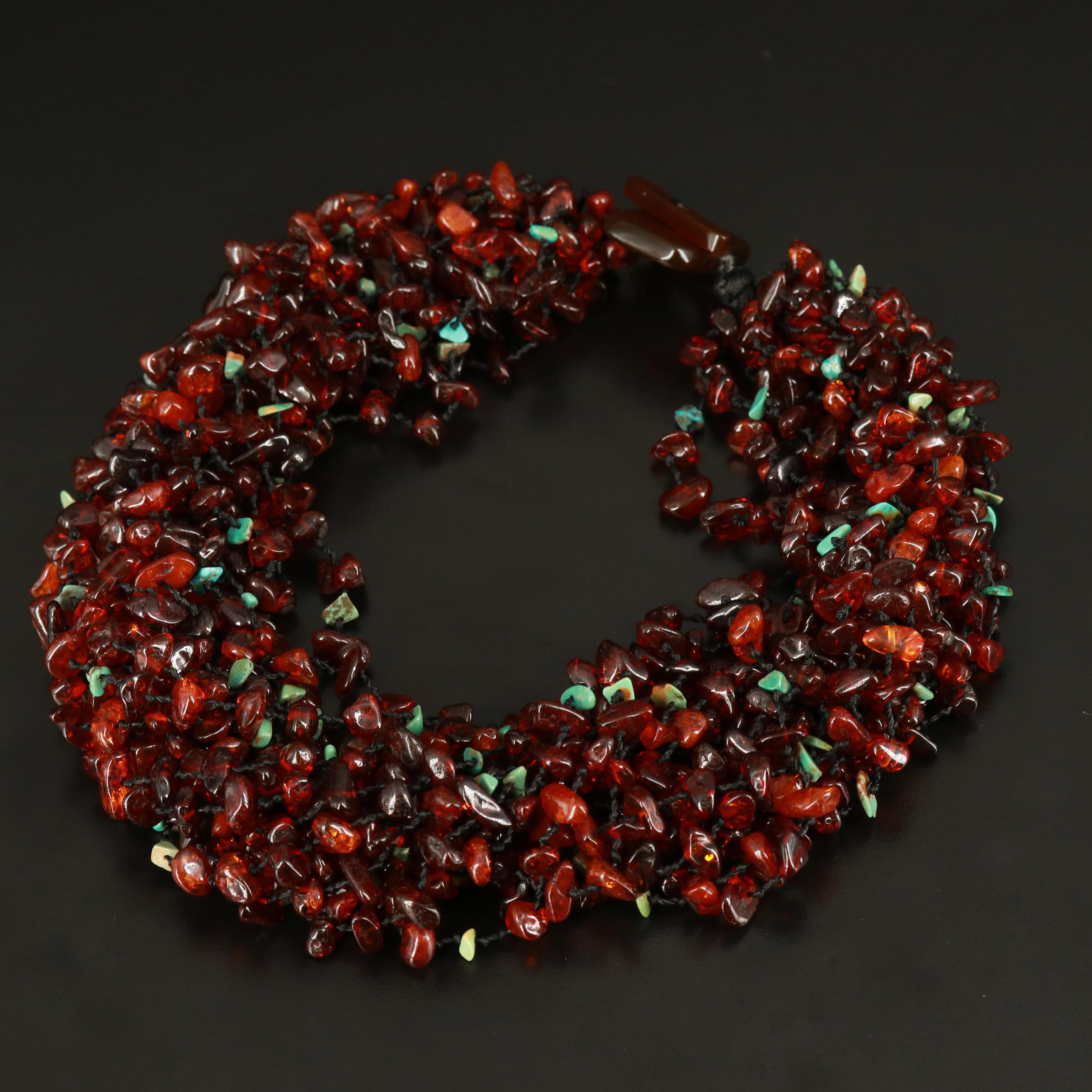 Amber and Turquoise Torsade