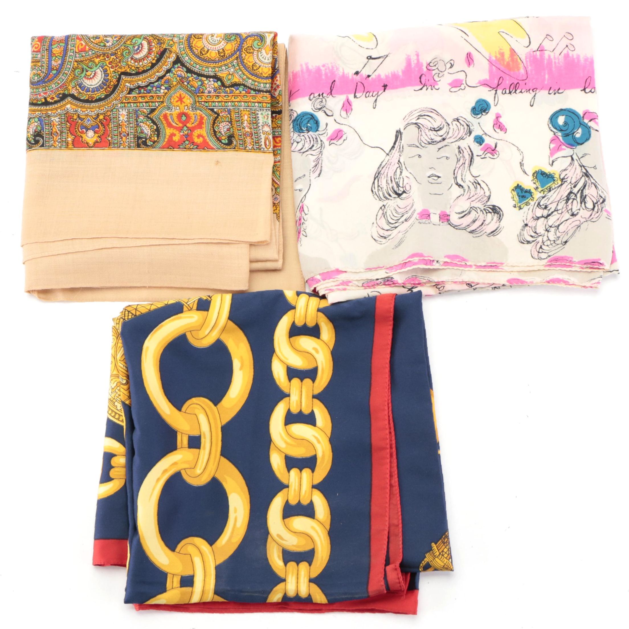 J. Mico Sancho Paris Landmarks Scarf, Hand Blocked Wool Scarf and Other Scarf