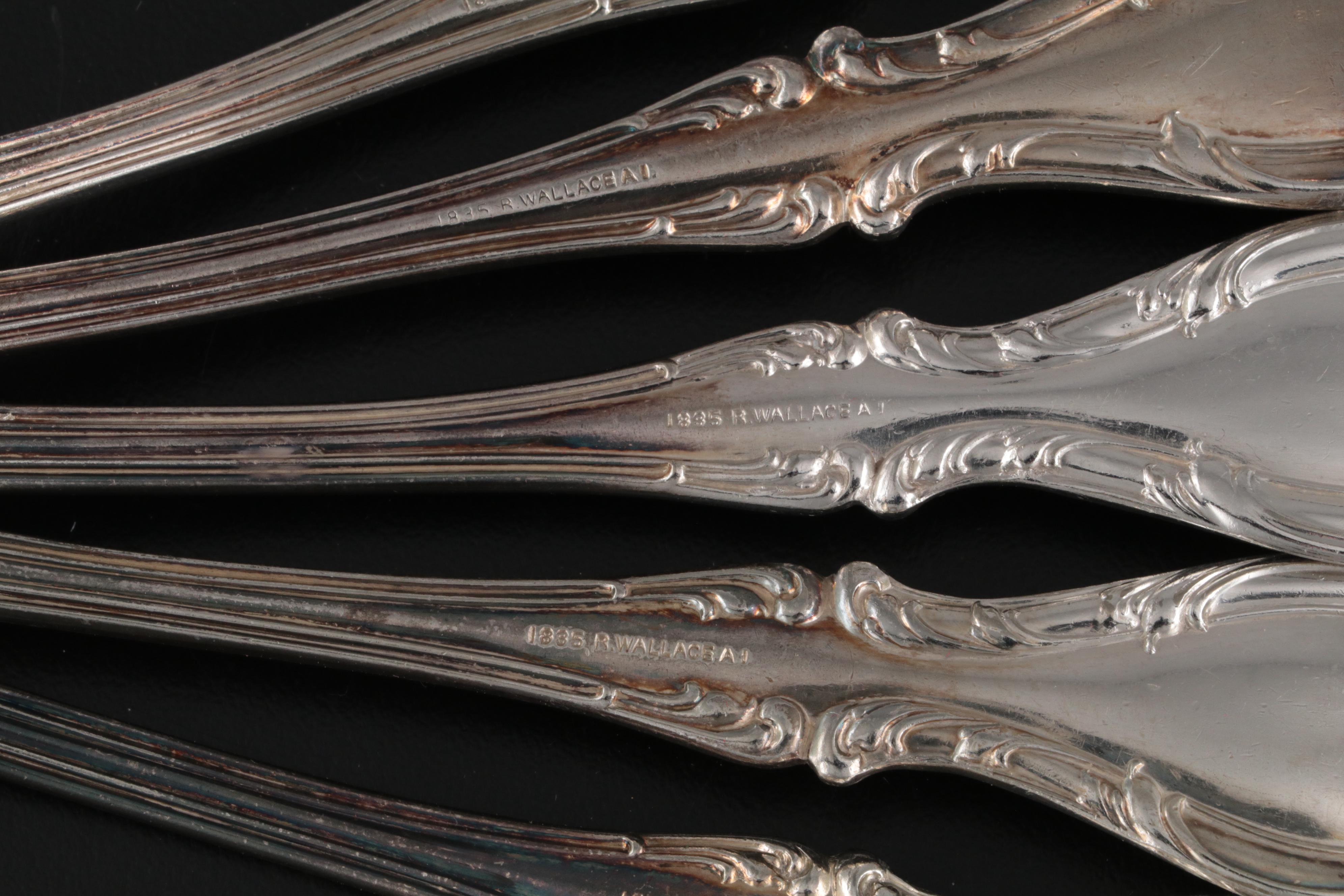 Wallace "Joan" and Other Silver Plate Spoons with Osaka Titanium Co. Spoon Set