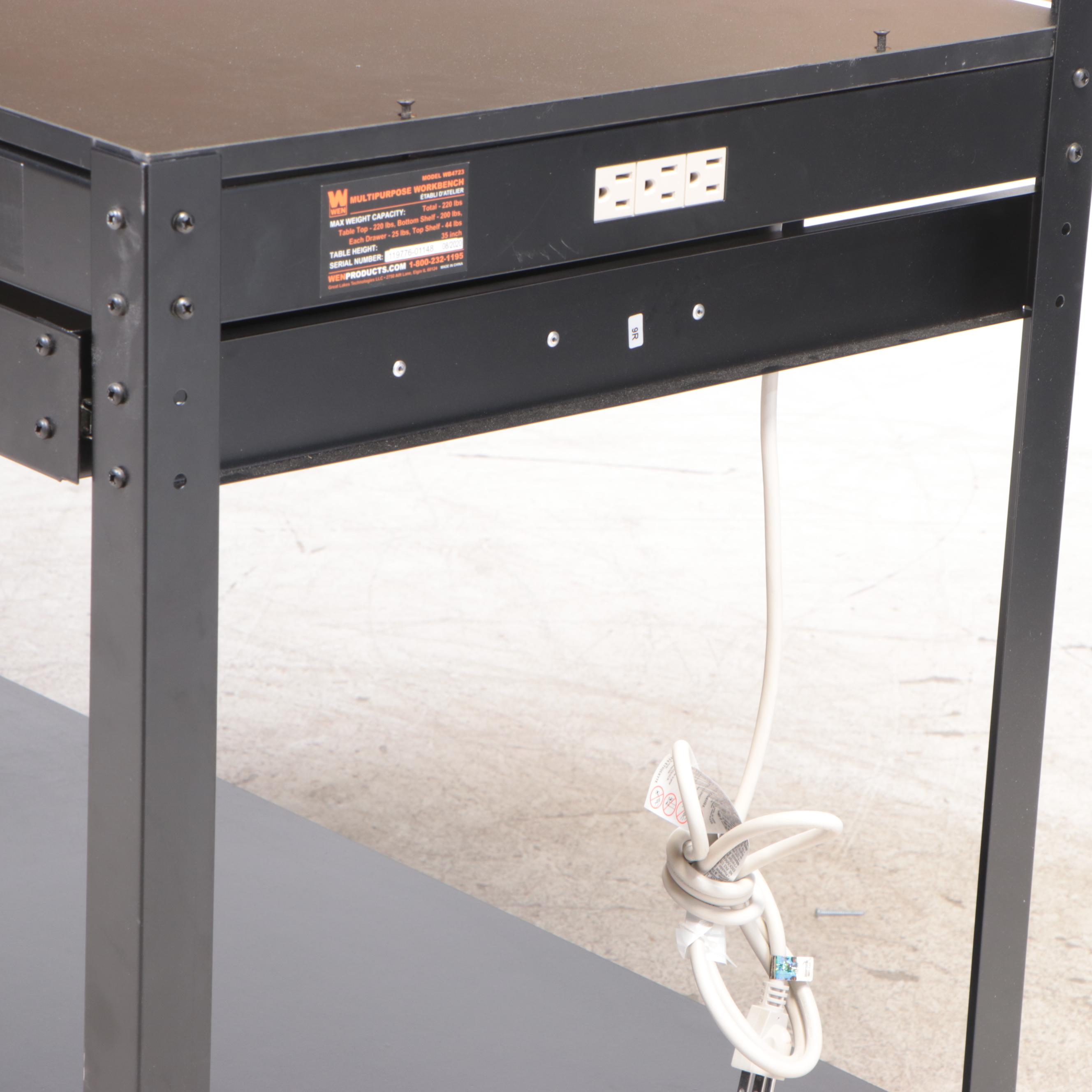 Wen Steel Pegboard Workbench with Illumination