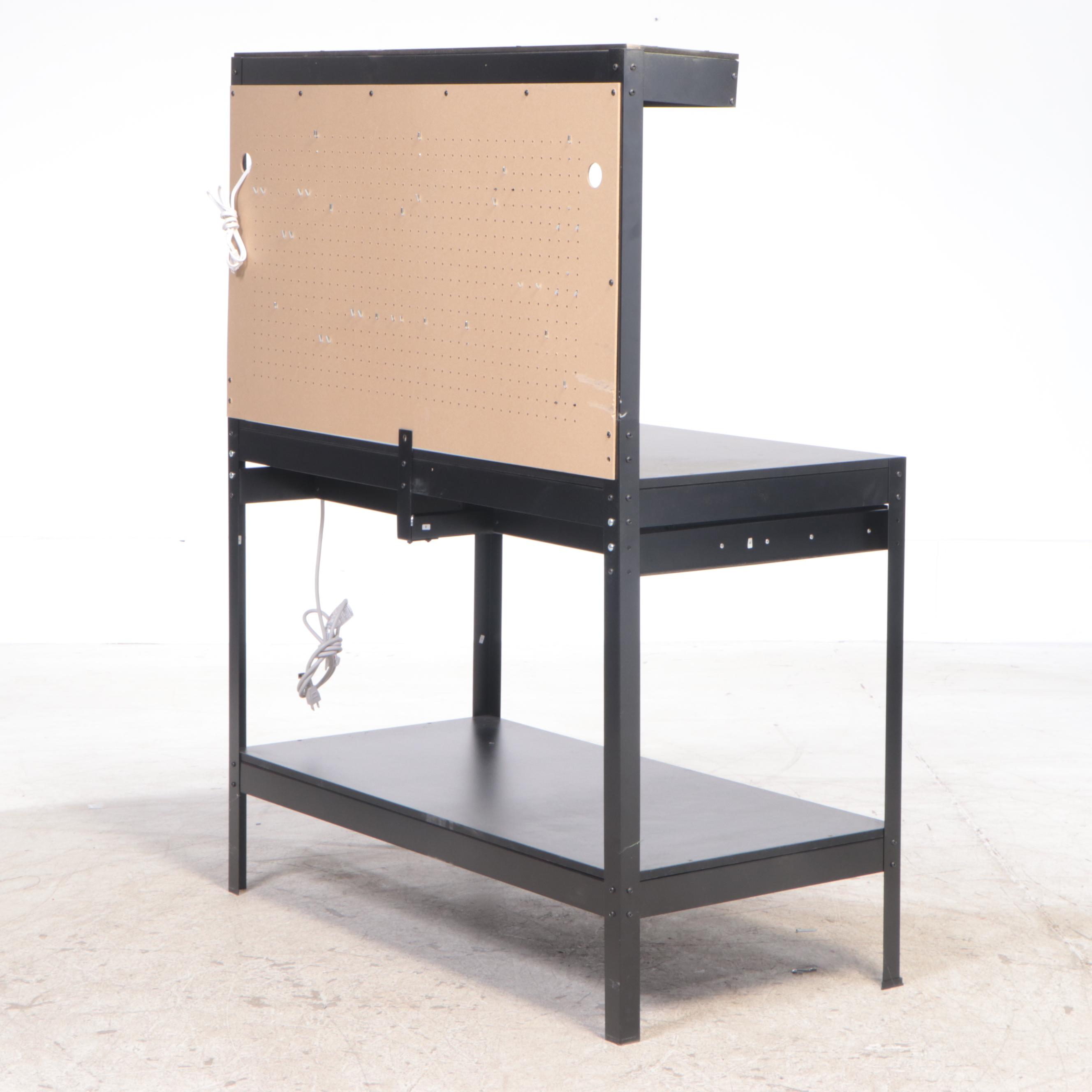 Wen Steel Pegboard Workbench with Illumination