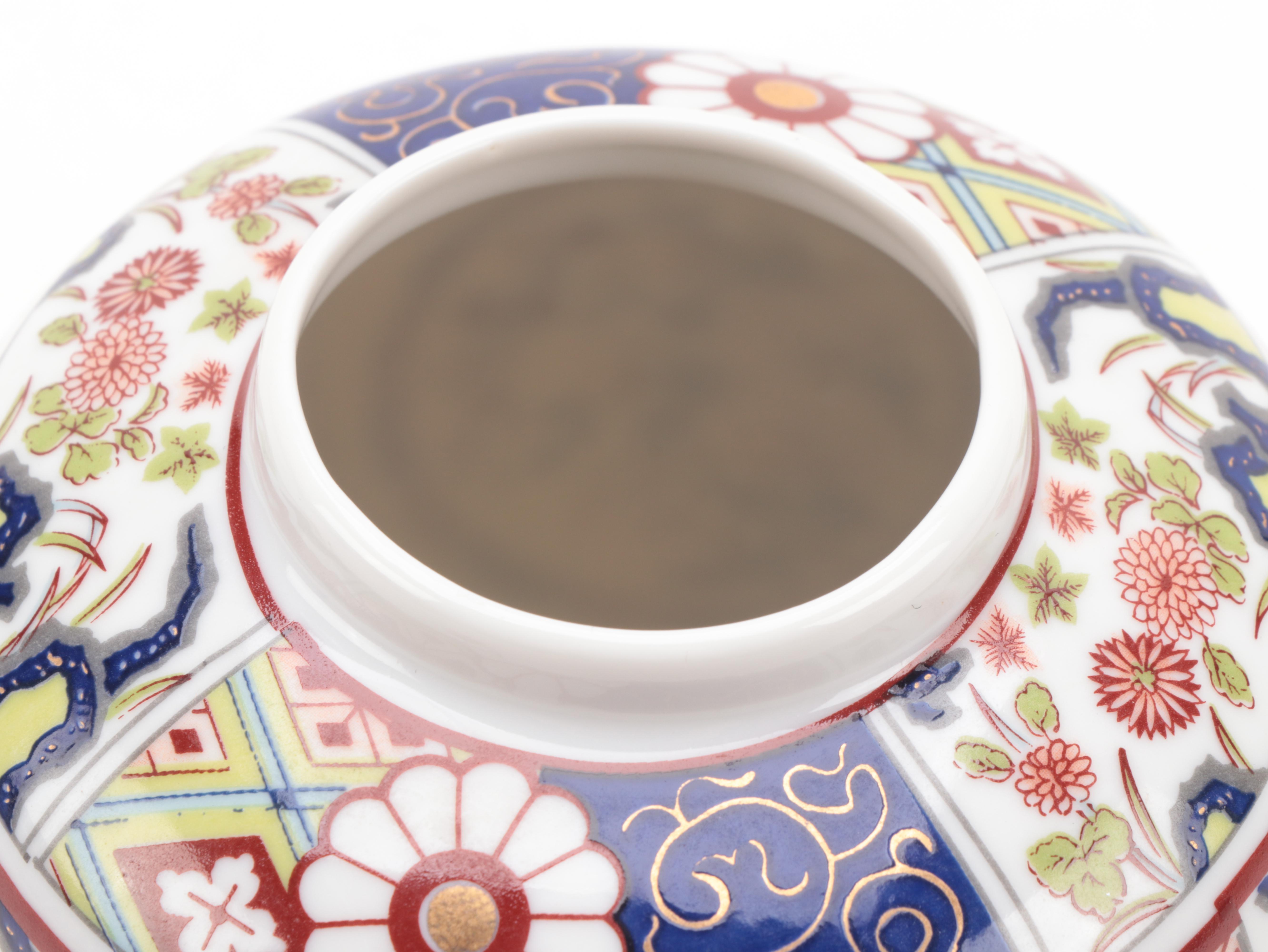 Seizan Kiln Satsuma Porcelain Temple Jar with Imari Empress Porcelain Jar