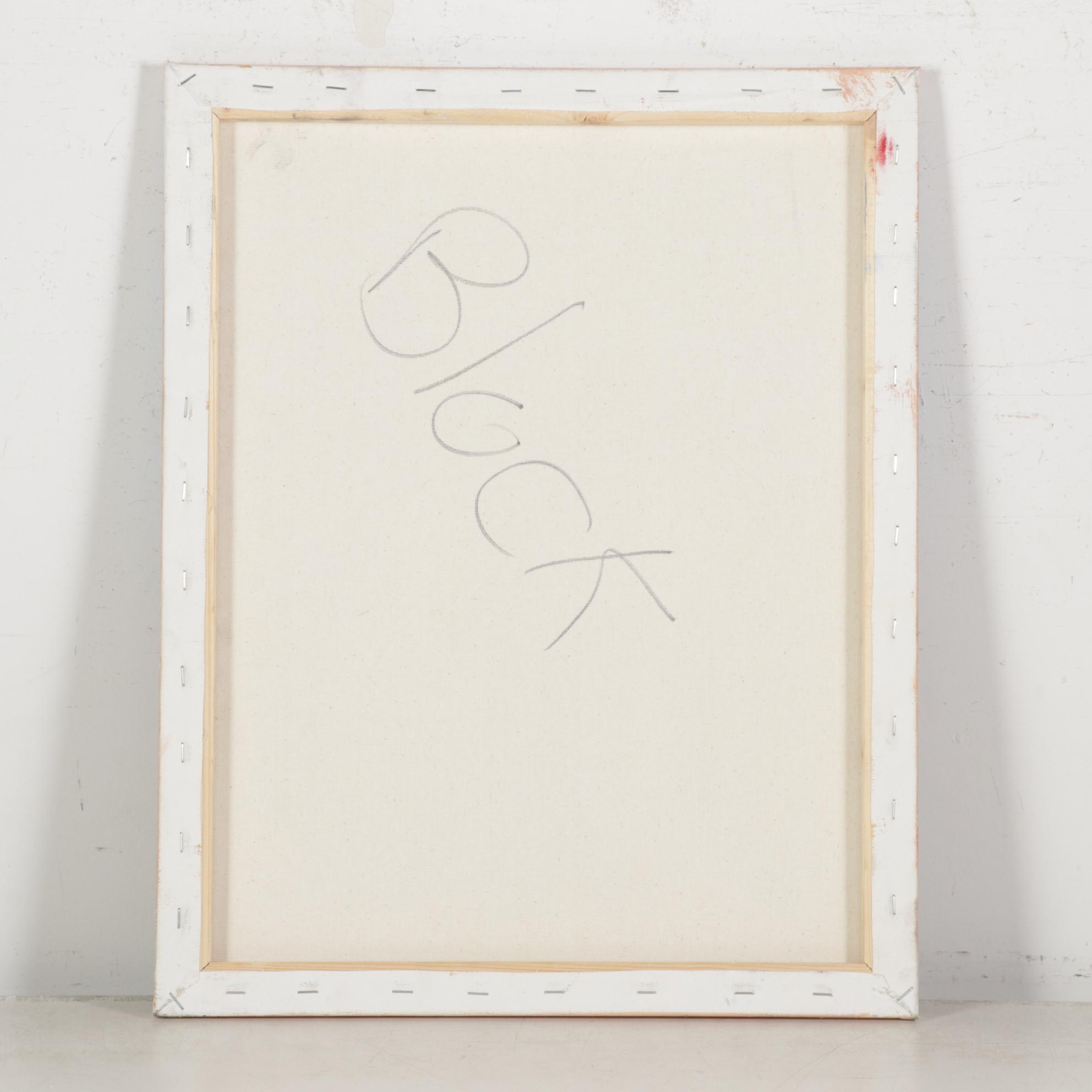 Nadine Block Figure Study Acrylic Painting, 21st Century