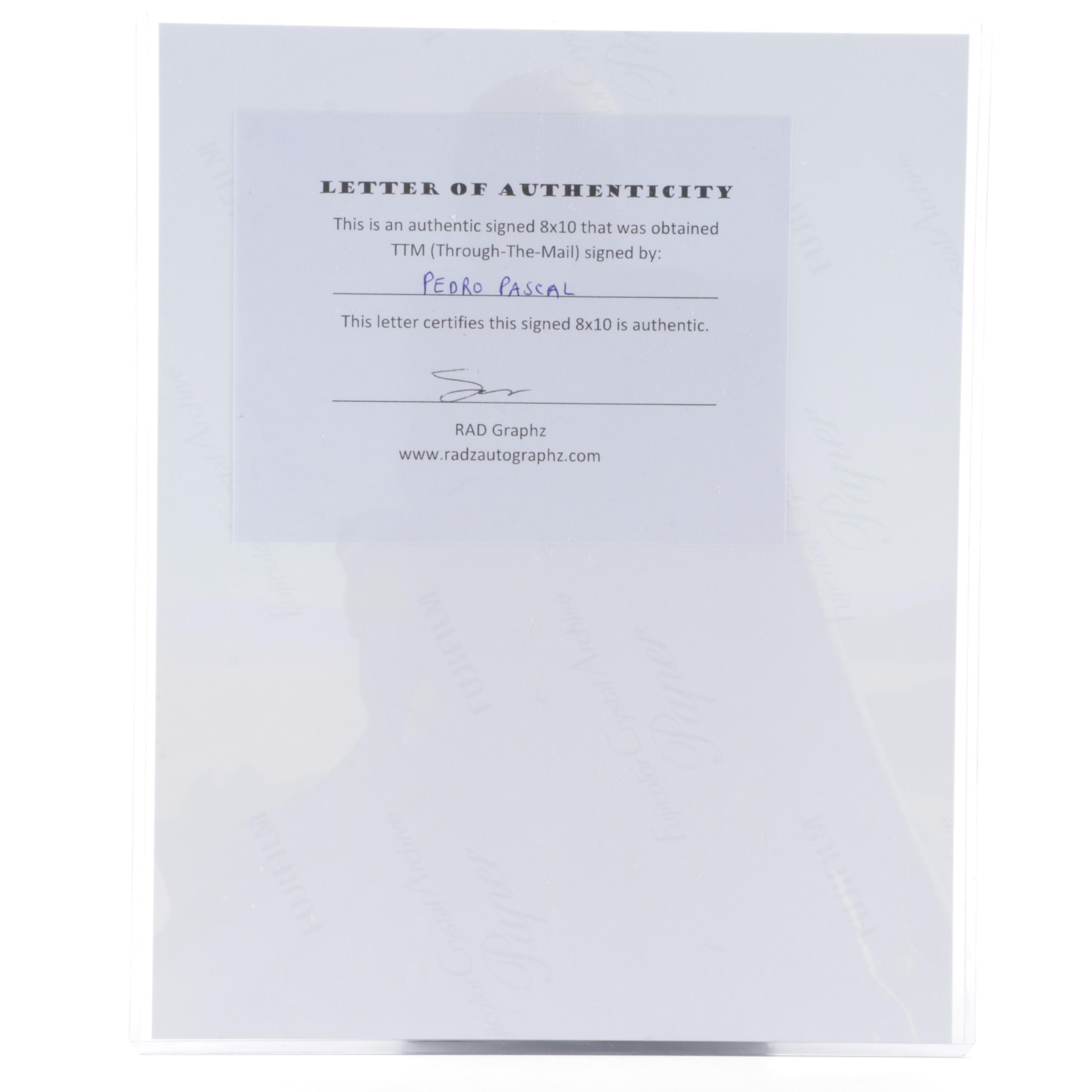 Pedro Pascal Signed "The Mandalorian" Publicity Photo Print