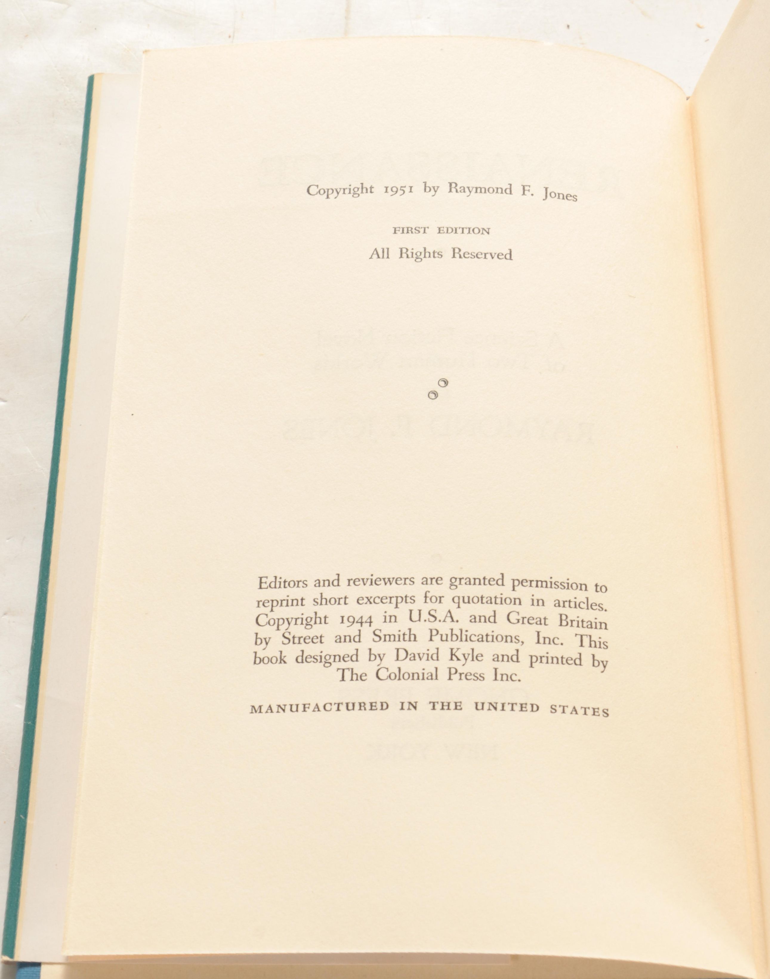 First Edition "Renaissance" by Raymond Jones and More Science Fiction Books