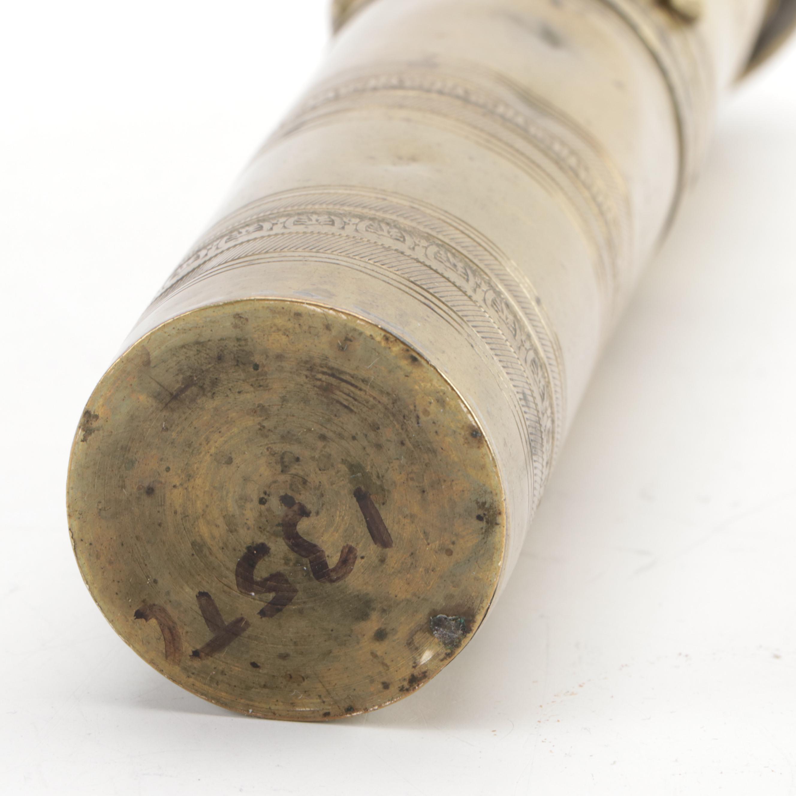 Turkish Brass Spice Grinder with Brass Tea Caddy, Ginger Jars and Cup