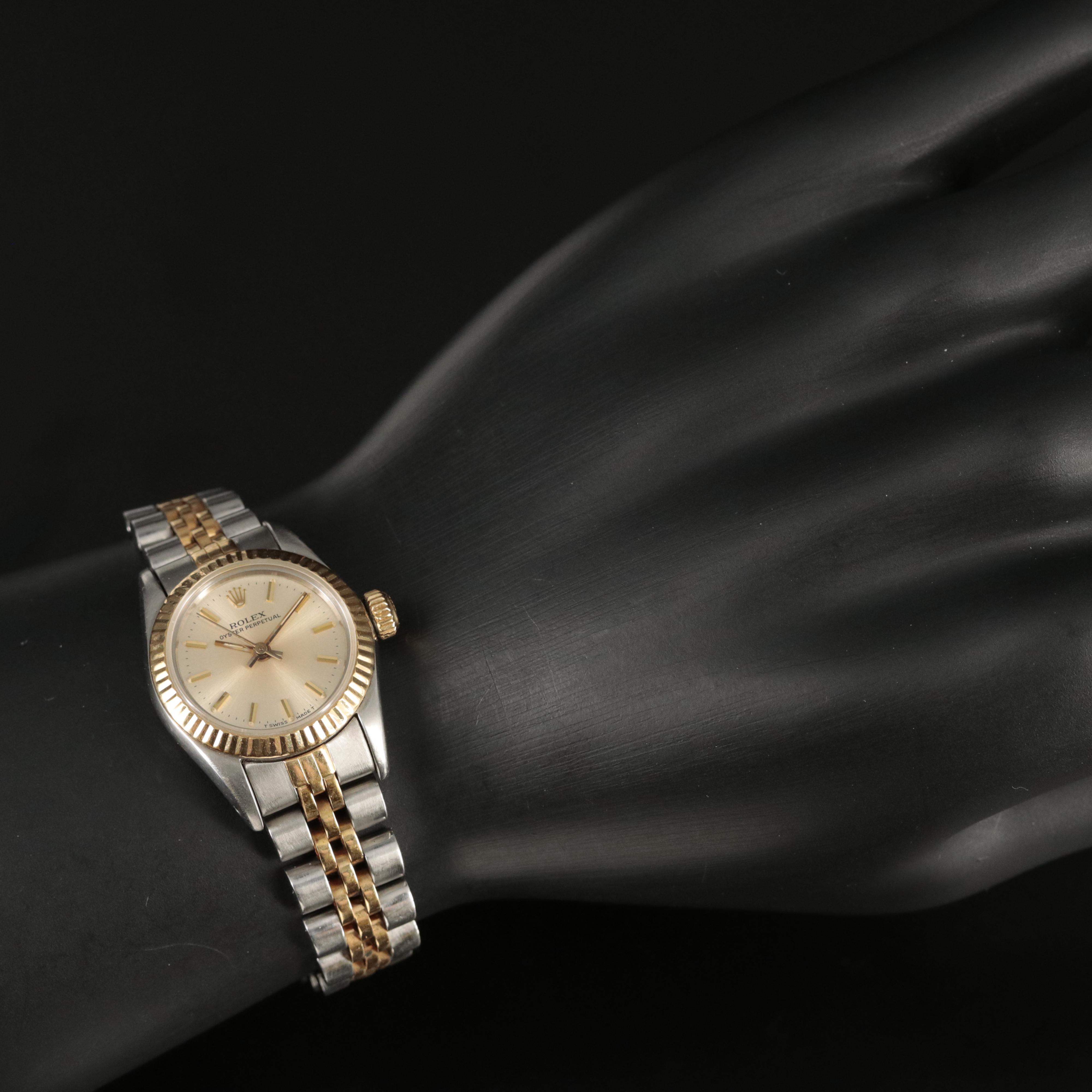 1986 Rolex Oyster Perpetual Stainless Steel and 18K Watch