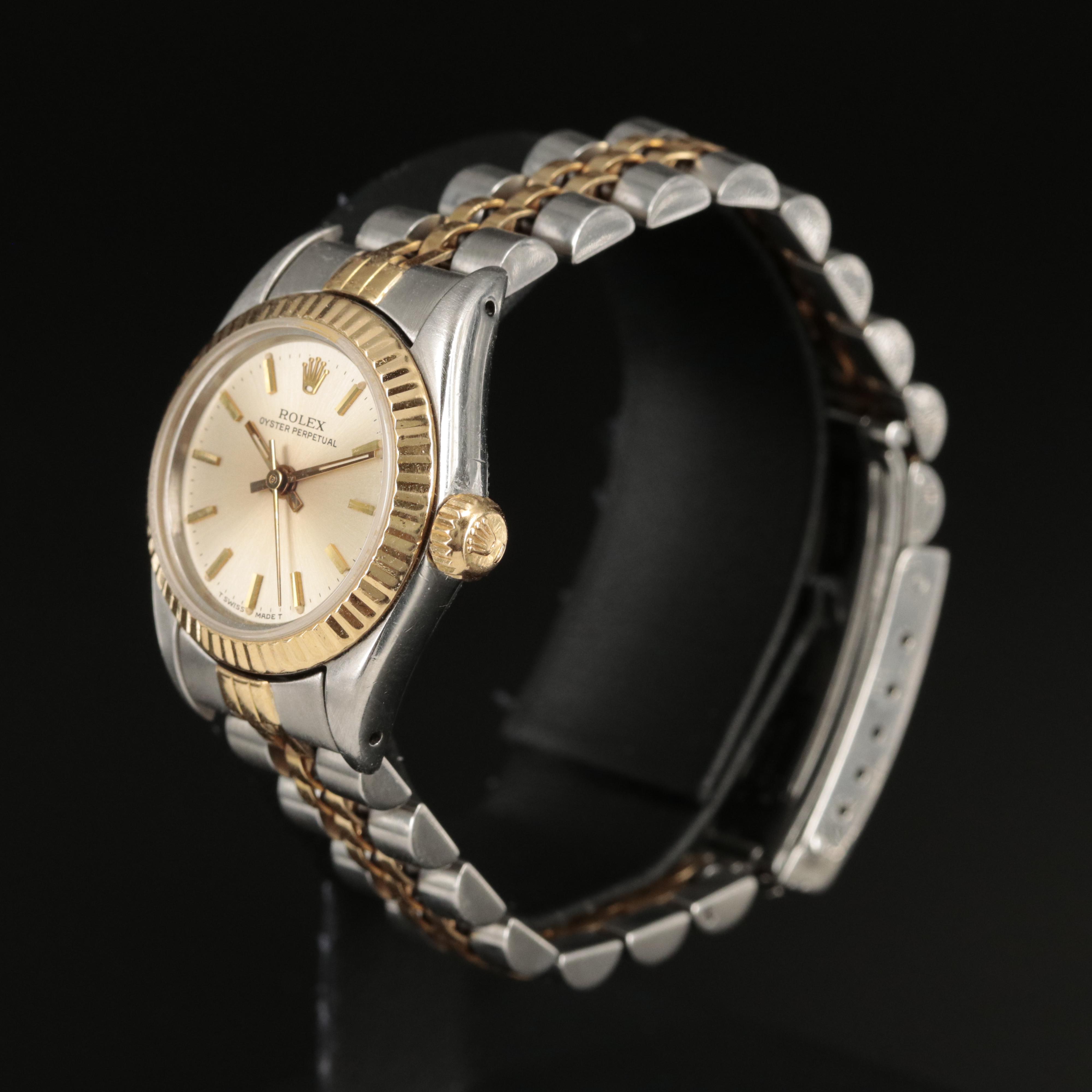 1986 Rolex Oyster Perpetual Stainless Steel and 18K Watch