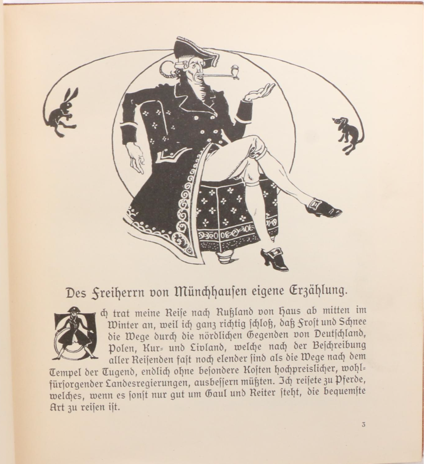 Illustrated German Children's Books Including "Münchhausen" and "Miaulina"