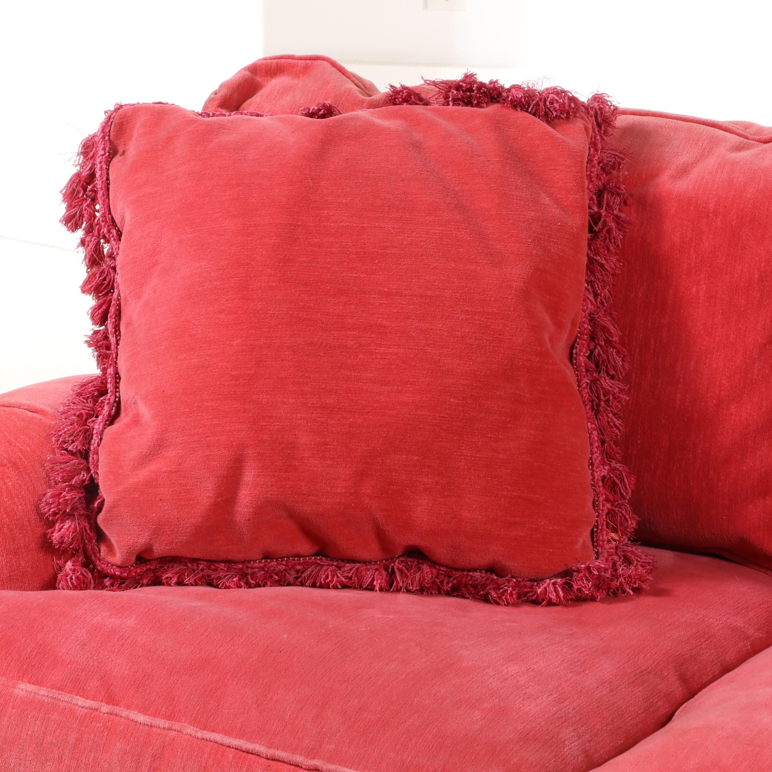 Custom-Upholstered English-Arm Sofa with Bullion Fringe
