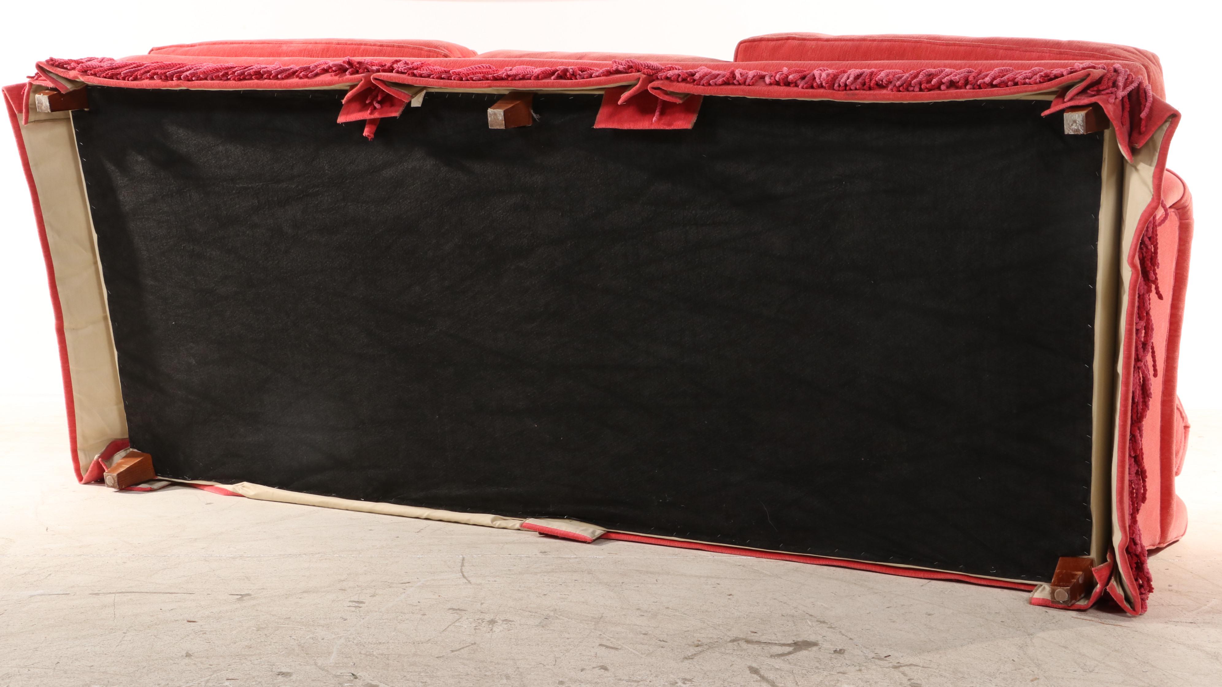 Custom-Upholstered English-Arm Sofa with Bullion Fringe