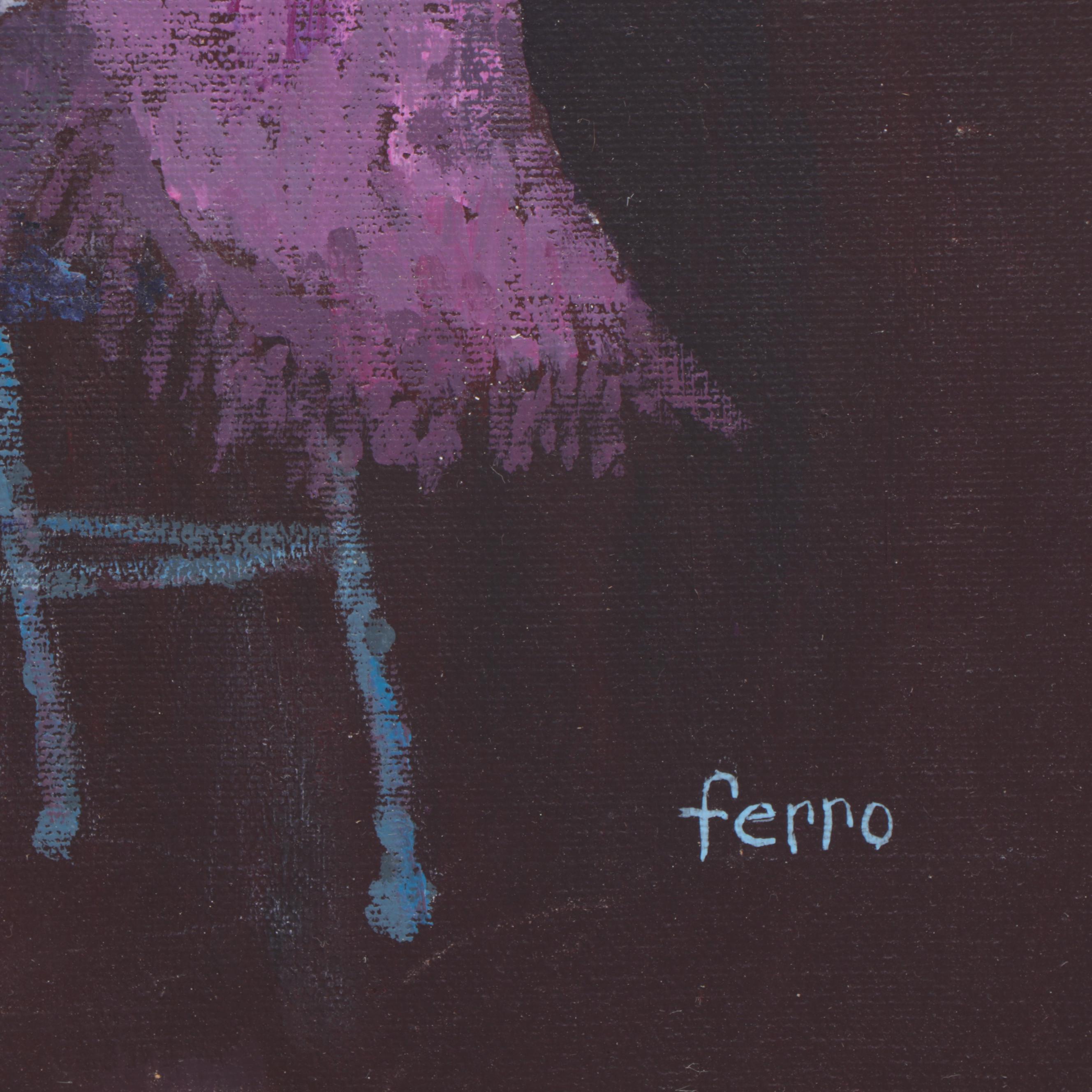 Susan Ferro Acrylic Painting "Ms.", Circa 1975