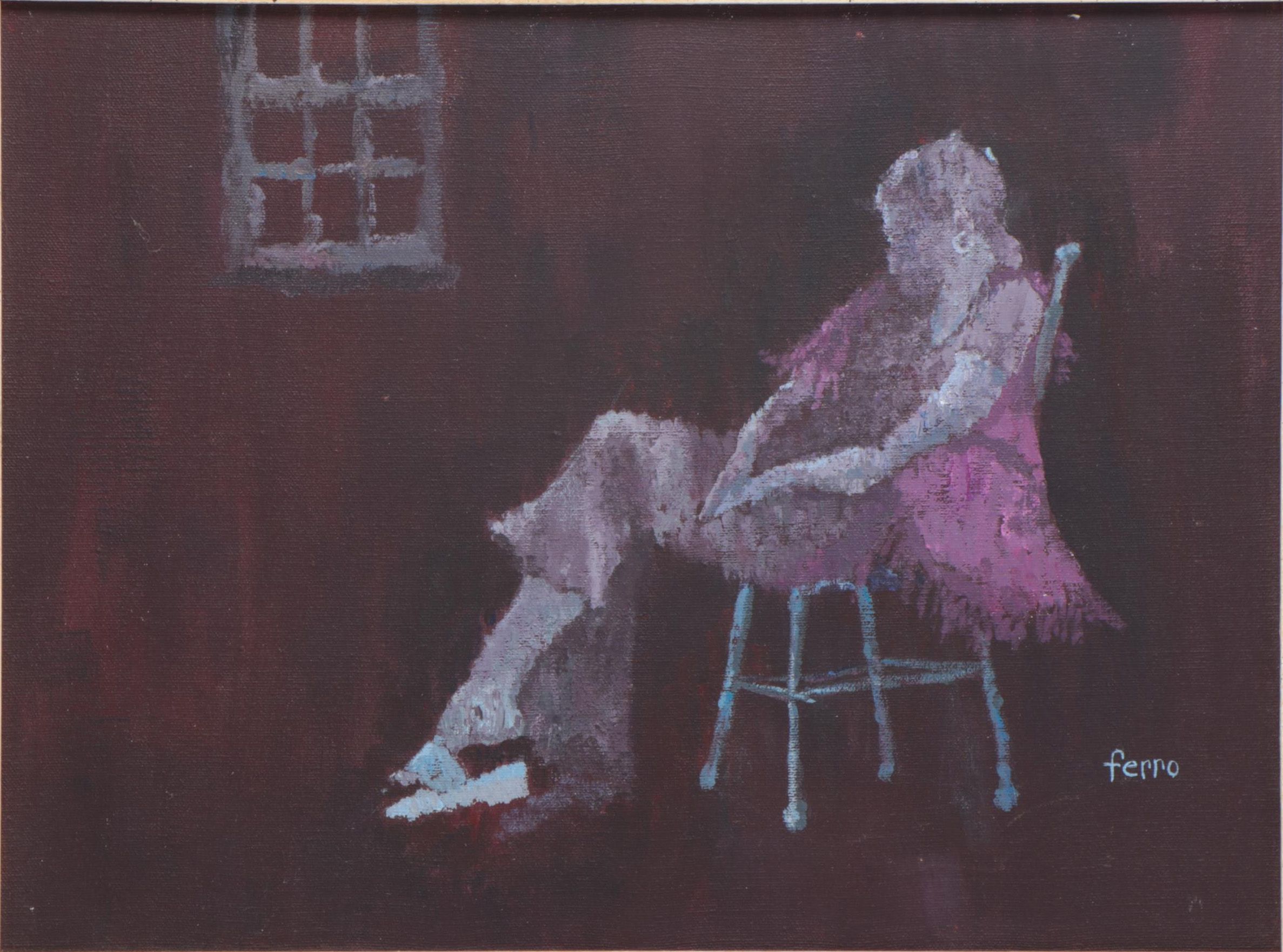 Susan Ferro Acrylic Painting "Ms.", Circa 1975
