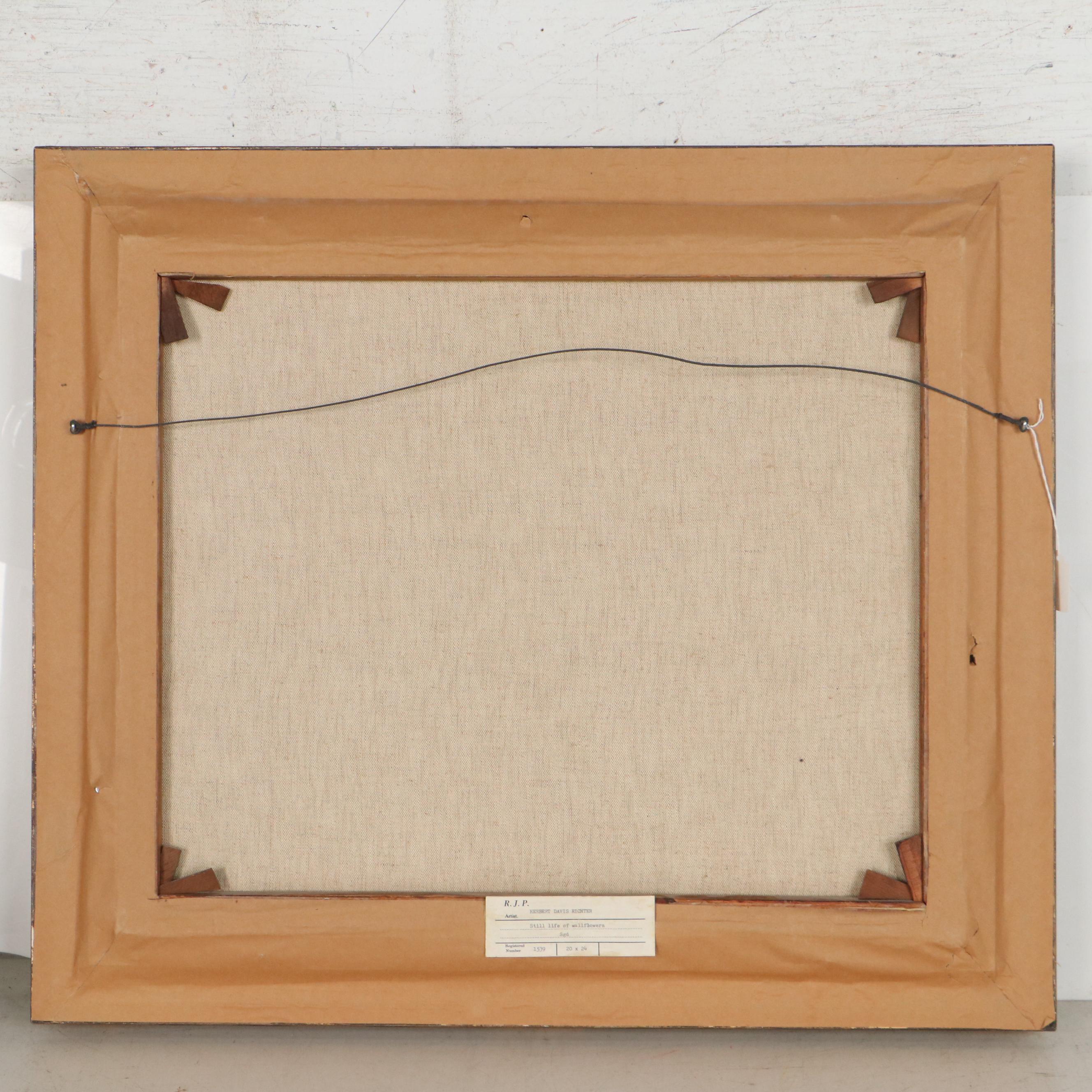 Herbert Davis Richter Still Life Oil Painting, Circa 1930