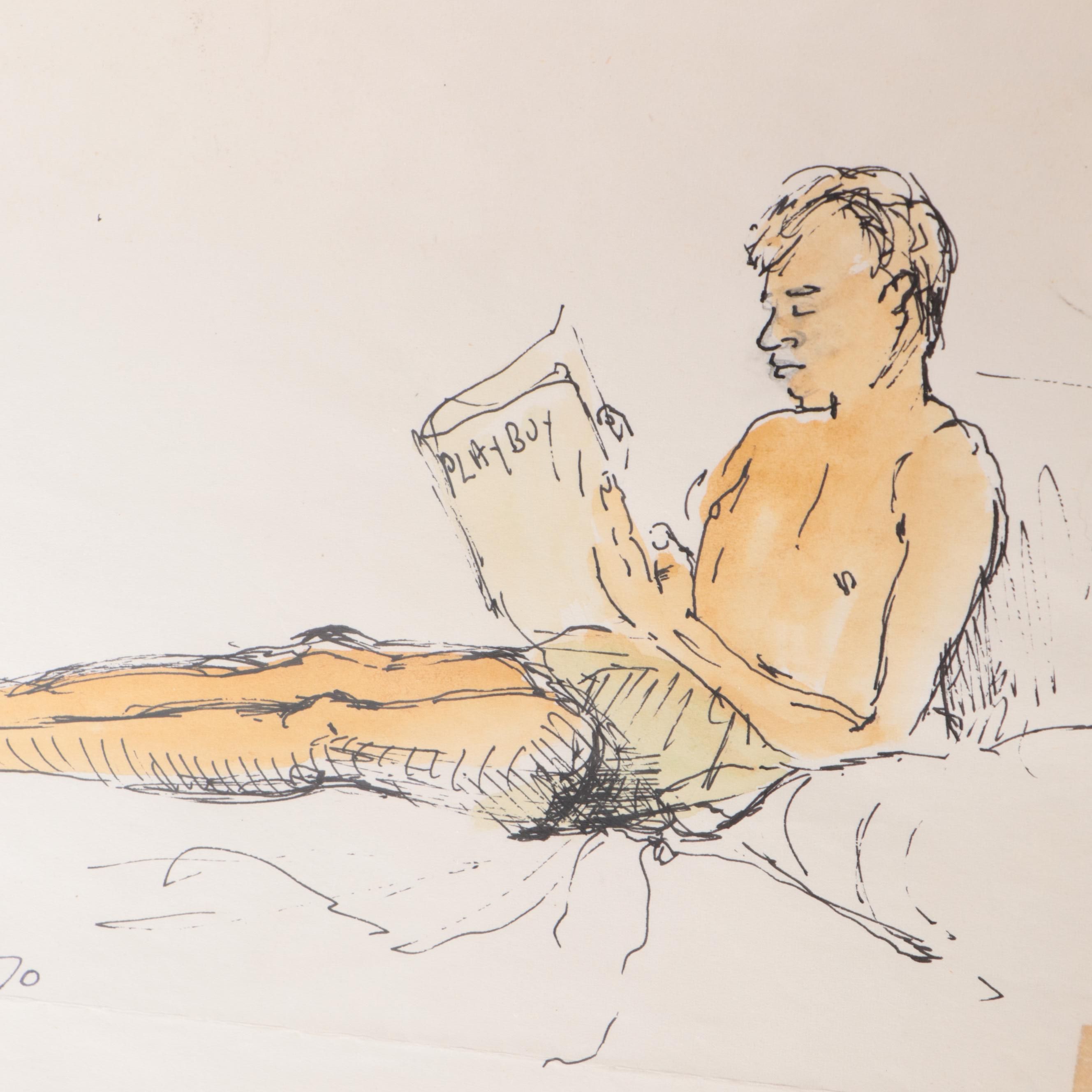 Theodore Hancock Mixed Media Drawings and Figure Studies