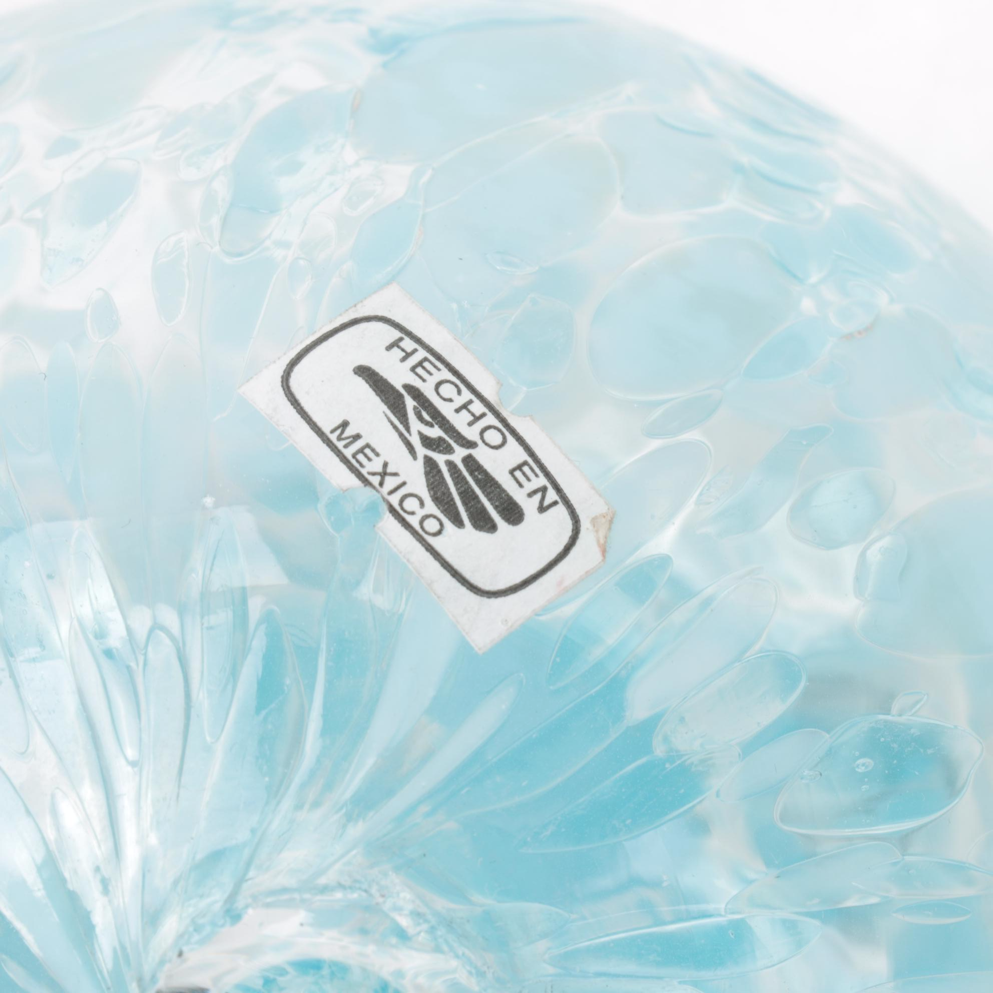 Blown Glass Orbs with Cast Iron Stand