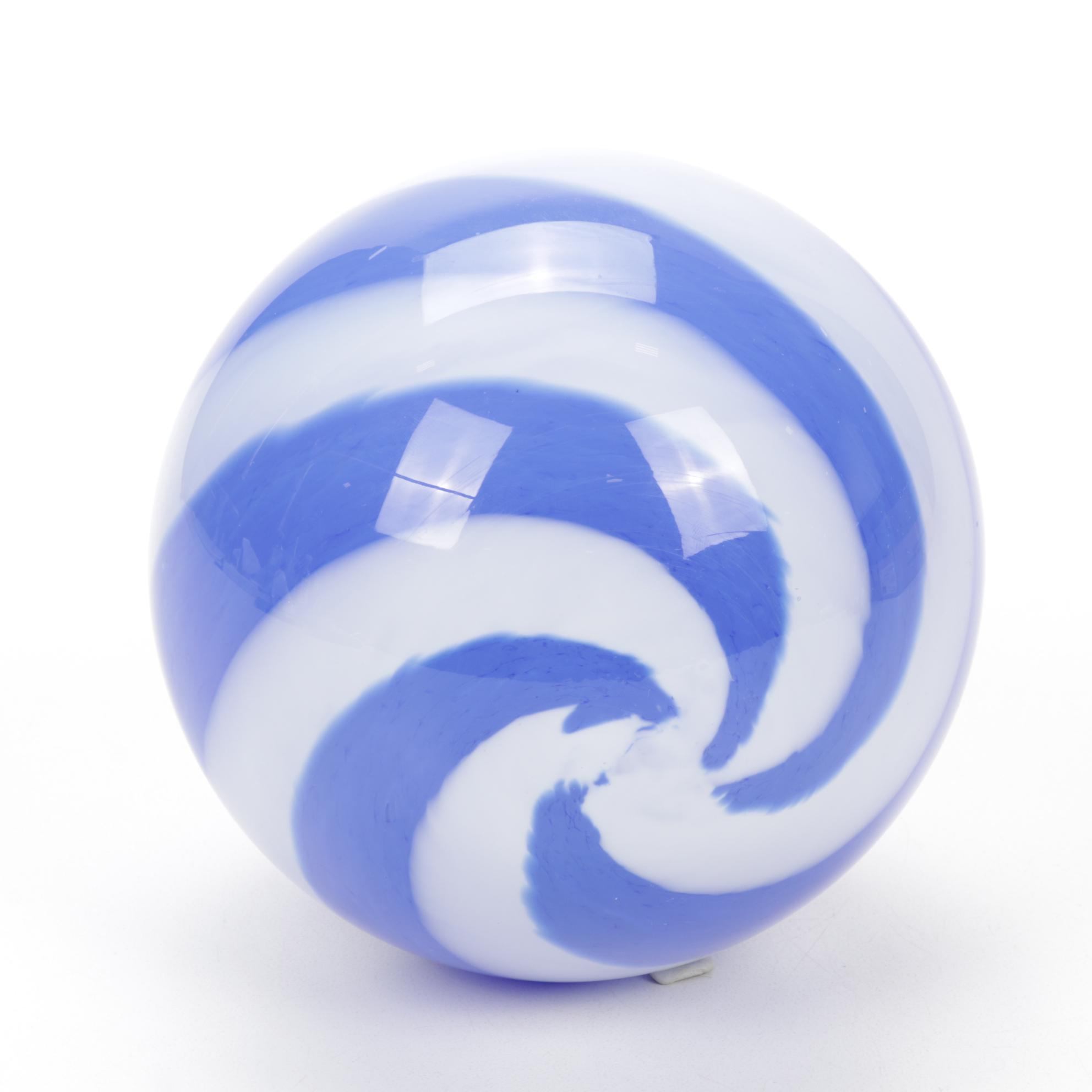 Blown Glass Orbs with Cast Iron Stand