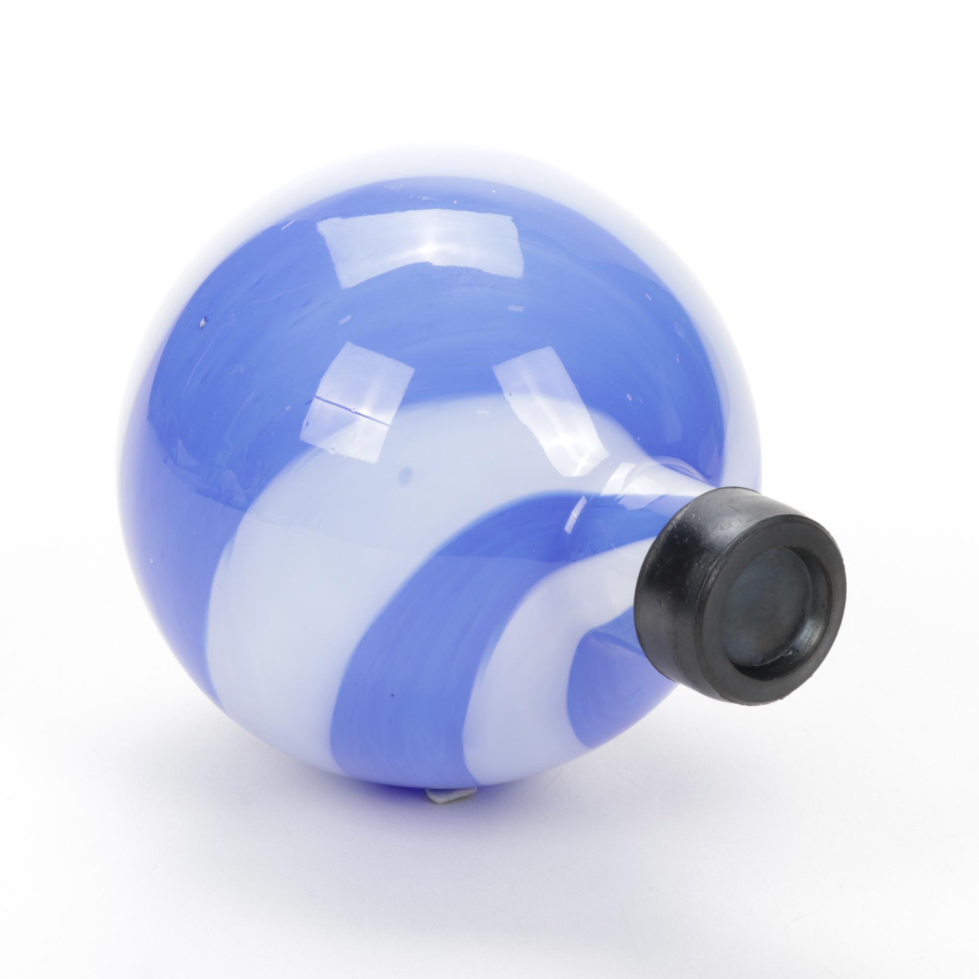 Blown Glass Orbs with Cast Iron Stand