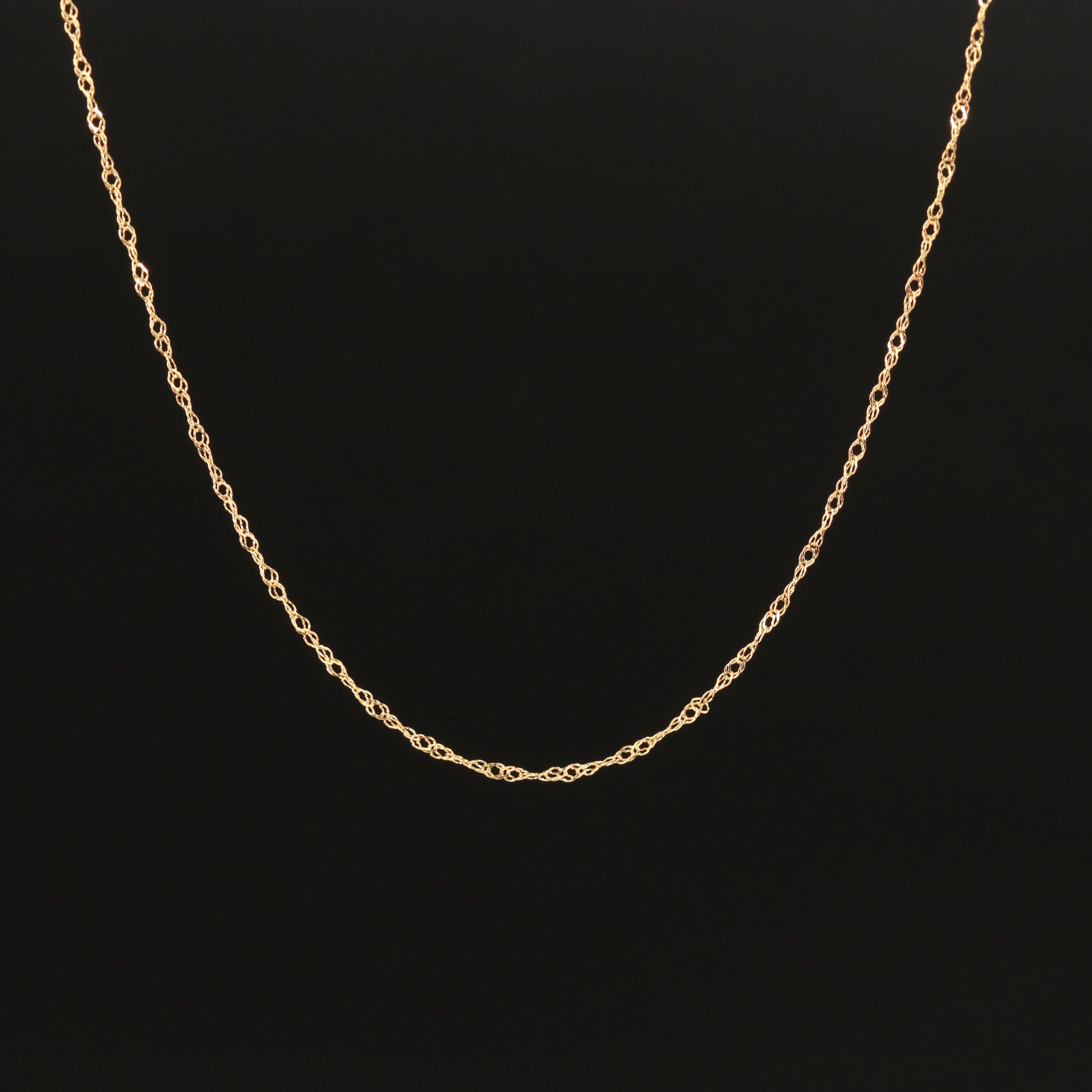 14K Loose Rope Chain Necklace