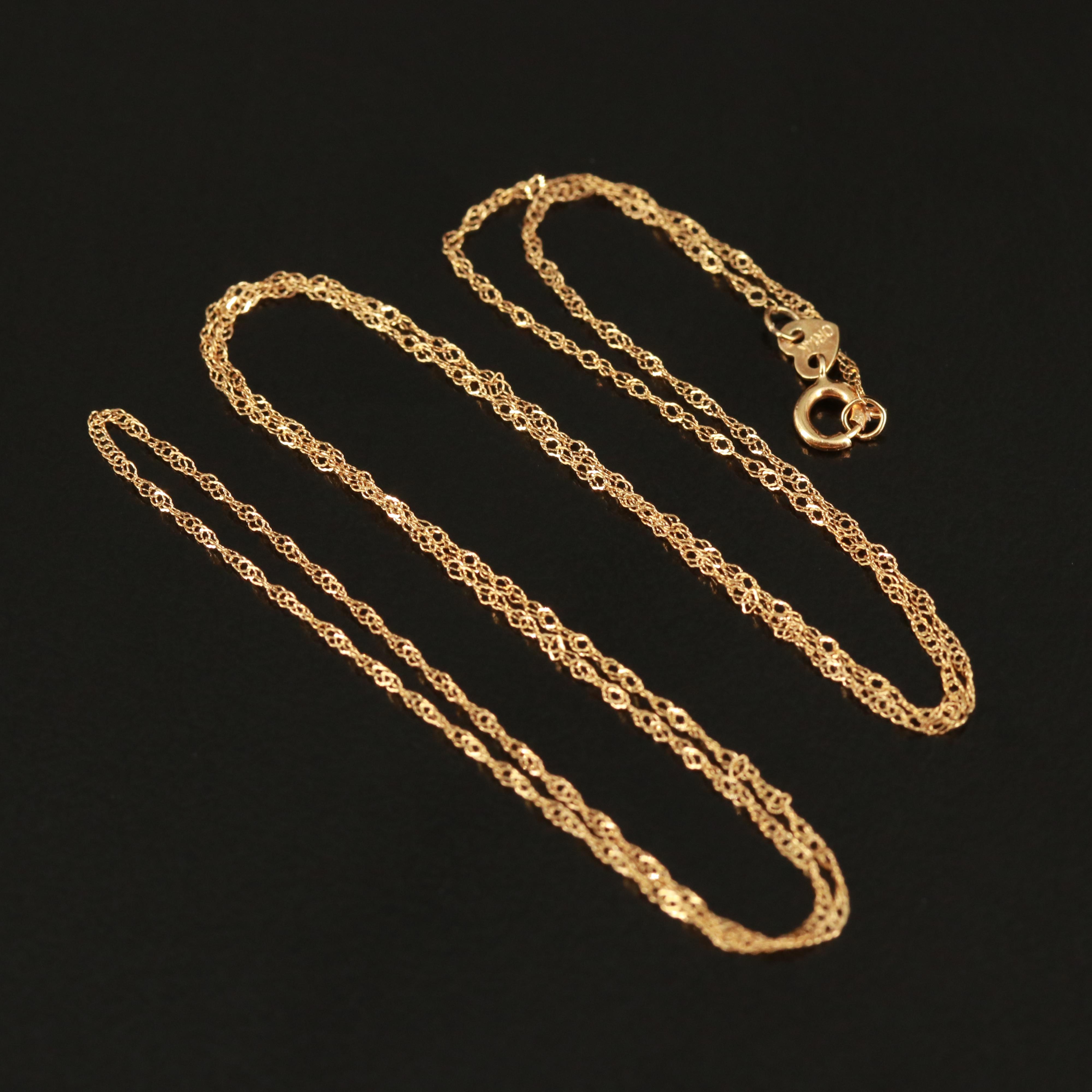 14K Loose Rope Chain Necklace