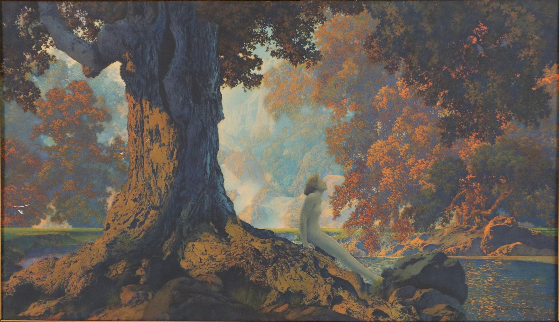 Collotype After Maxfield Parrish "Dreaming," Late 20th Century