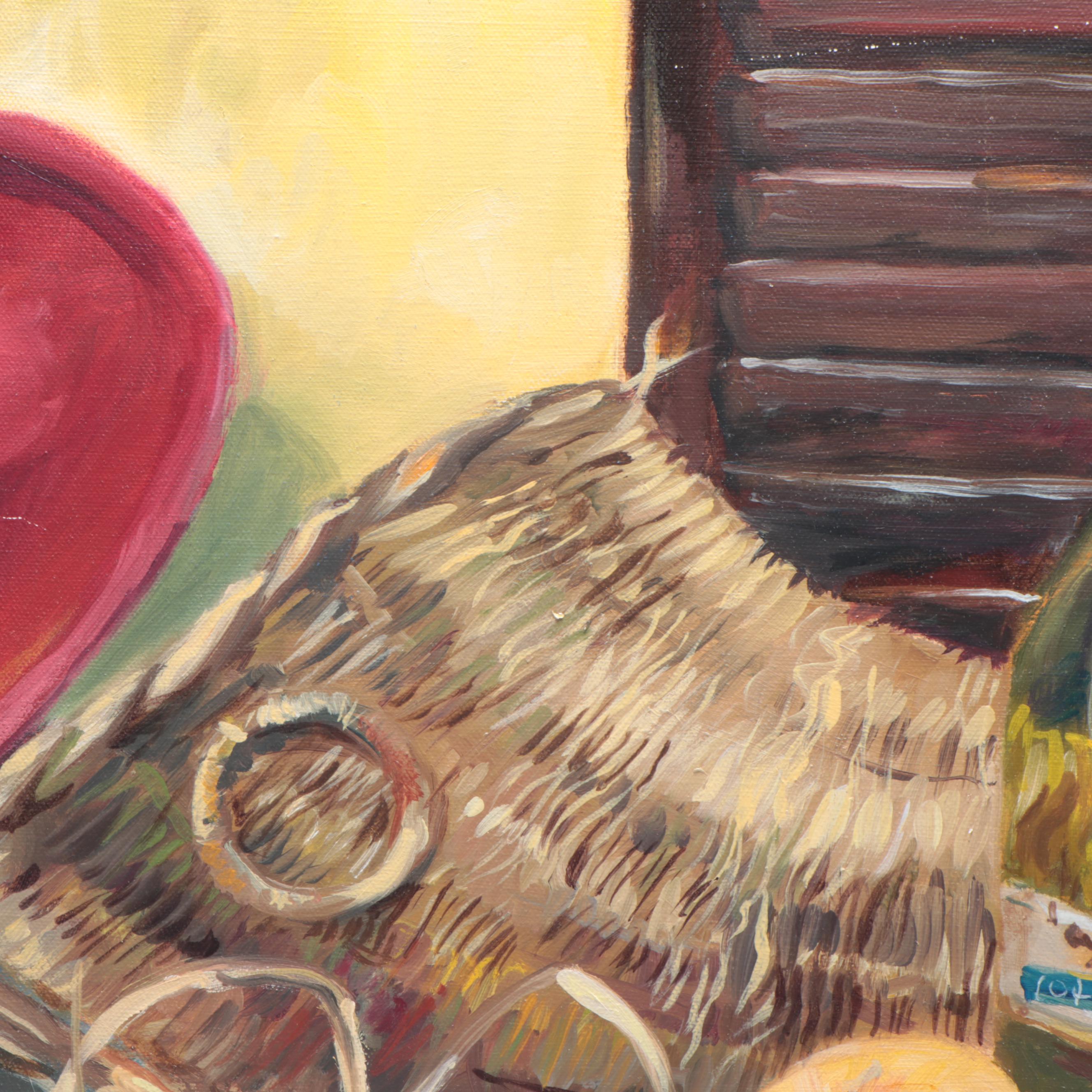 Still Life Oil Painting of Wine and Cornucopia, 2004