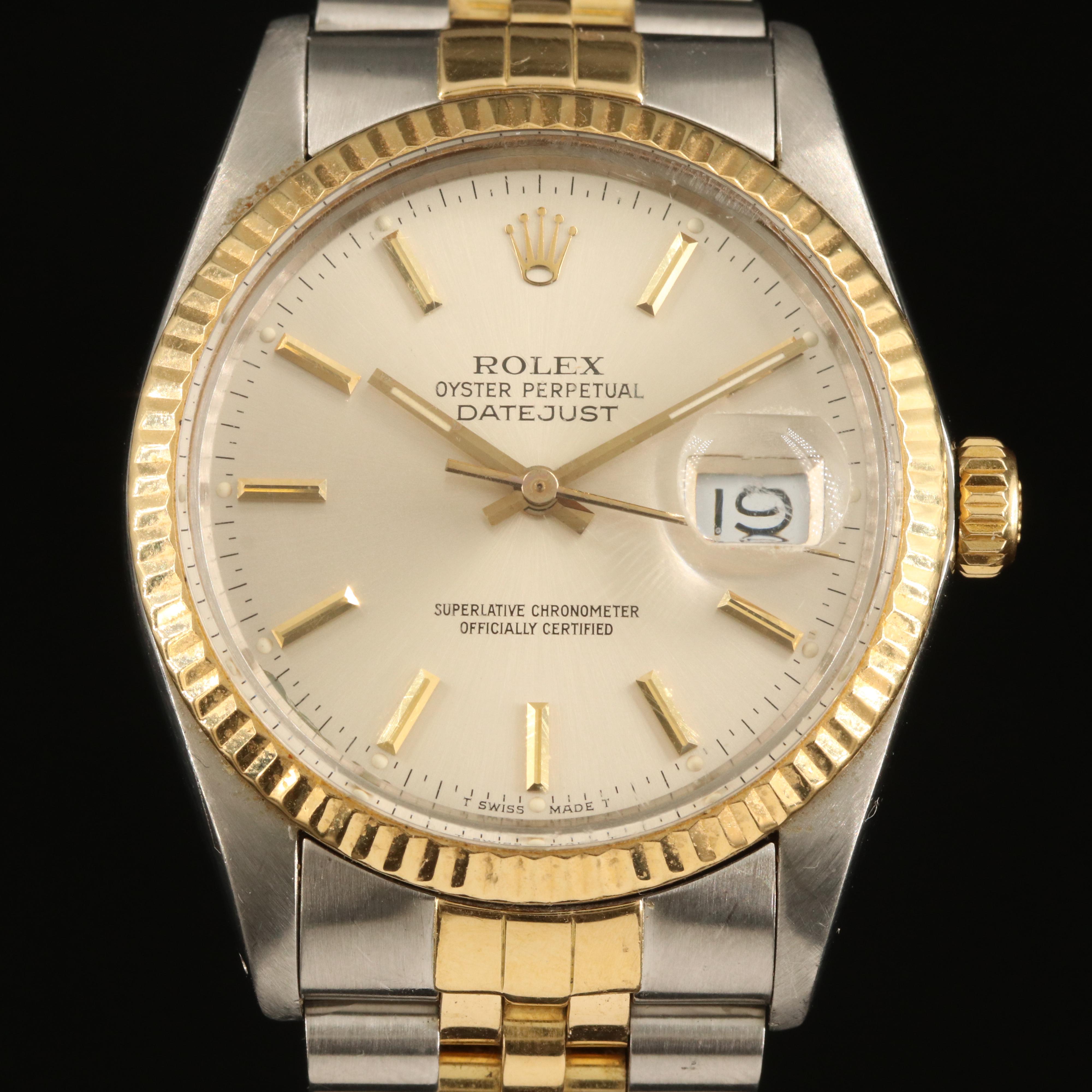 1987 - 1988 Rolex Oyster Perpetual Datejust 18K and Stainless Steel Watch
