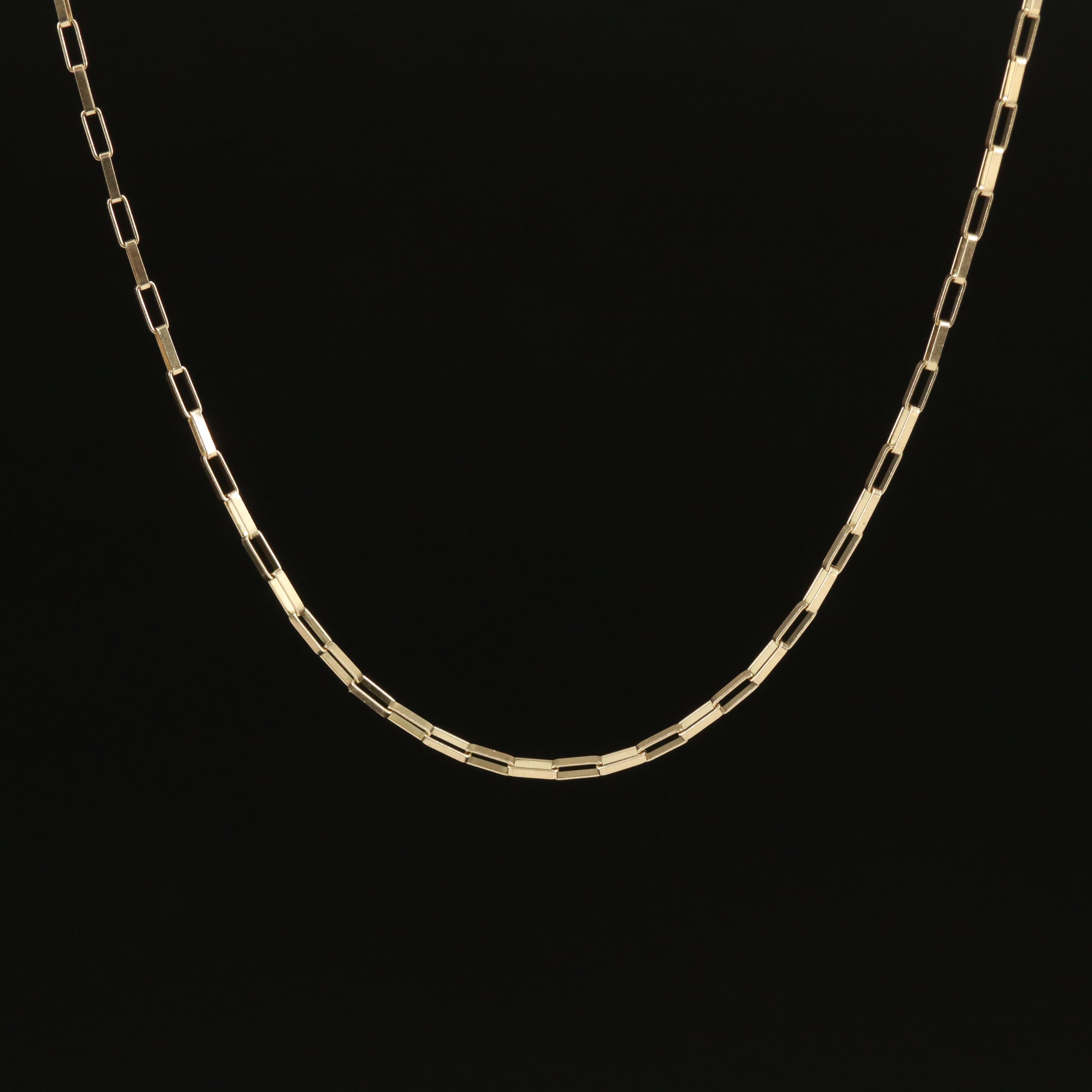 10K Elongated Box Chain Necklace