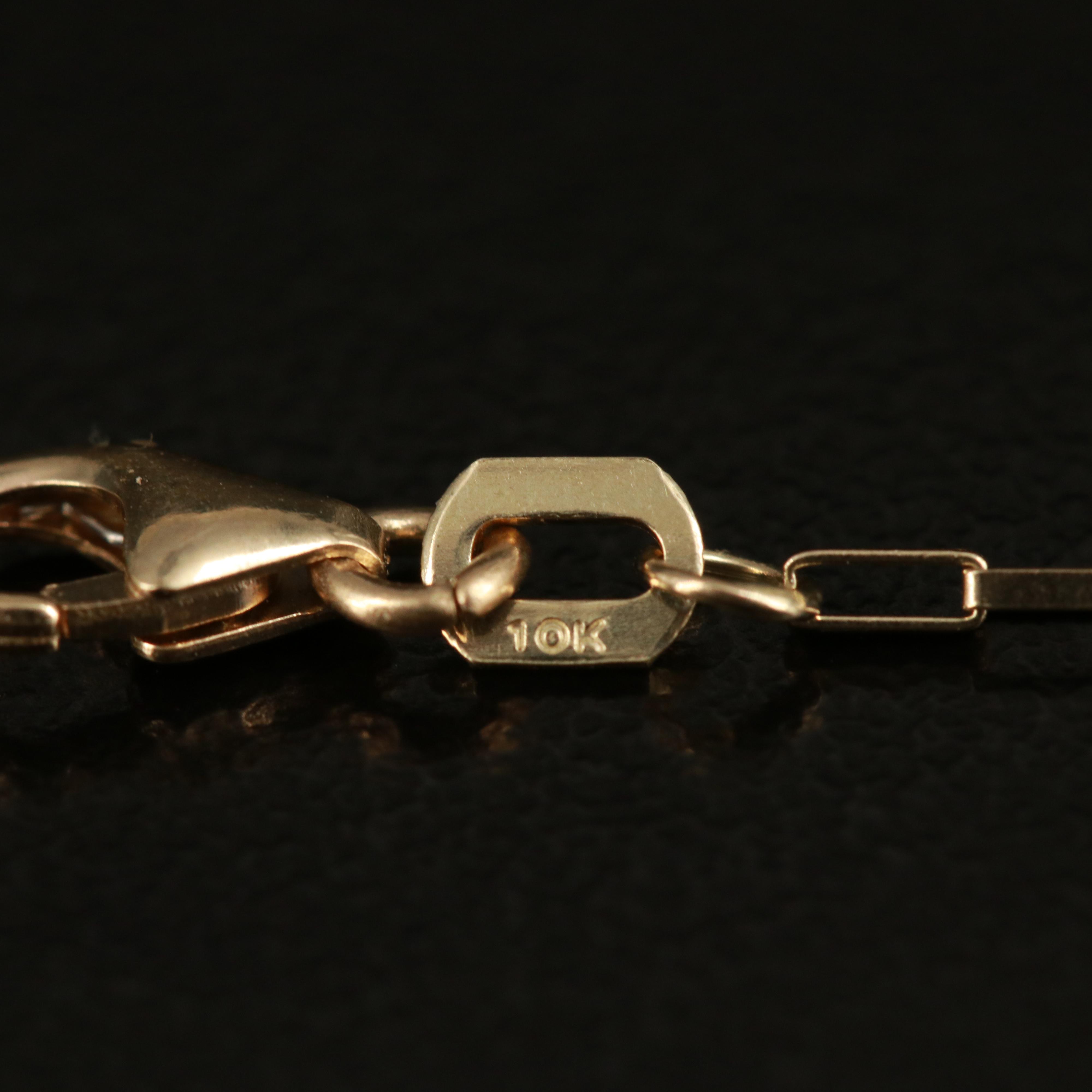 10K Elongated Box Chain Necklace