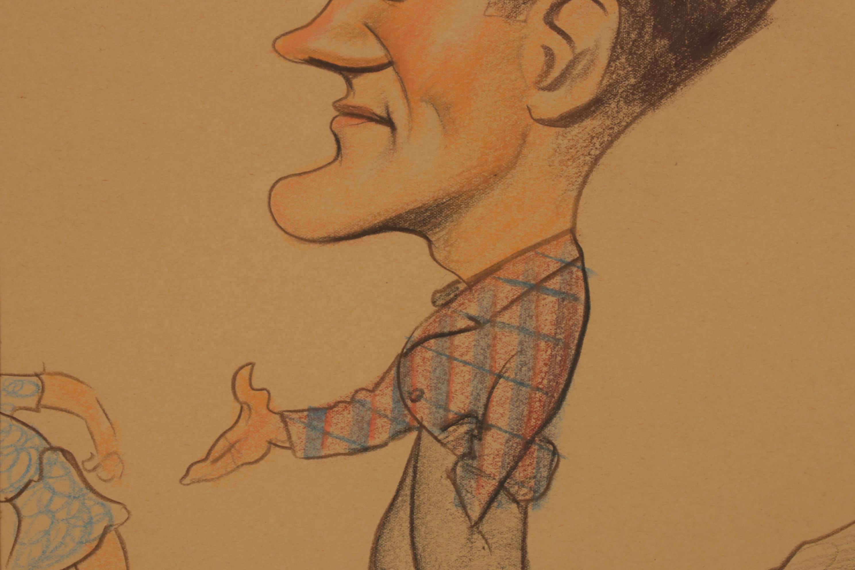 SAE Fraternity Caricature Colored Pencil Drawing, 1963