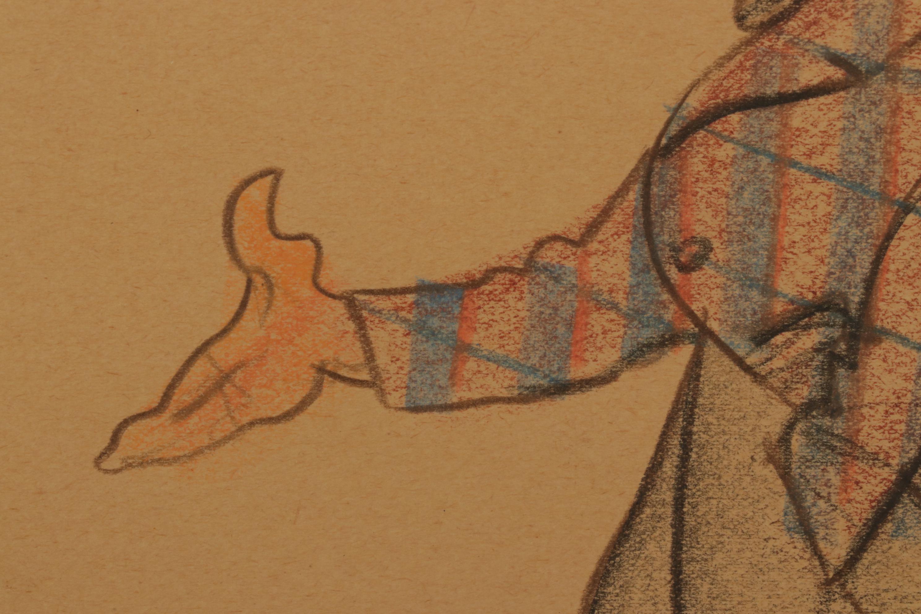 SAE Fraternity Caricature Colored Pencil Drawing, 1963