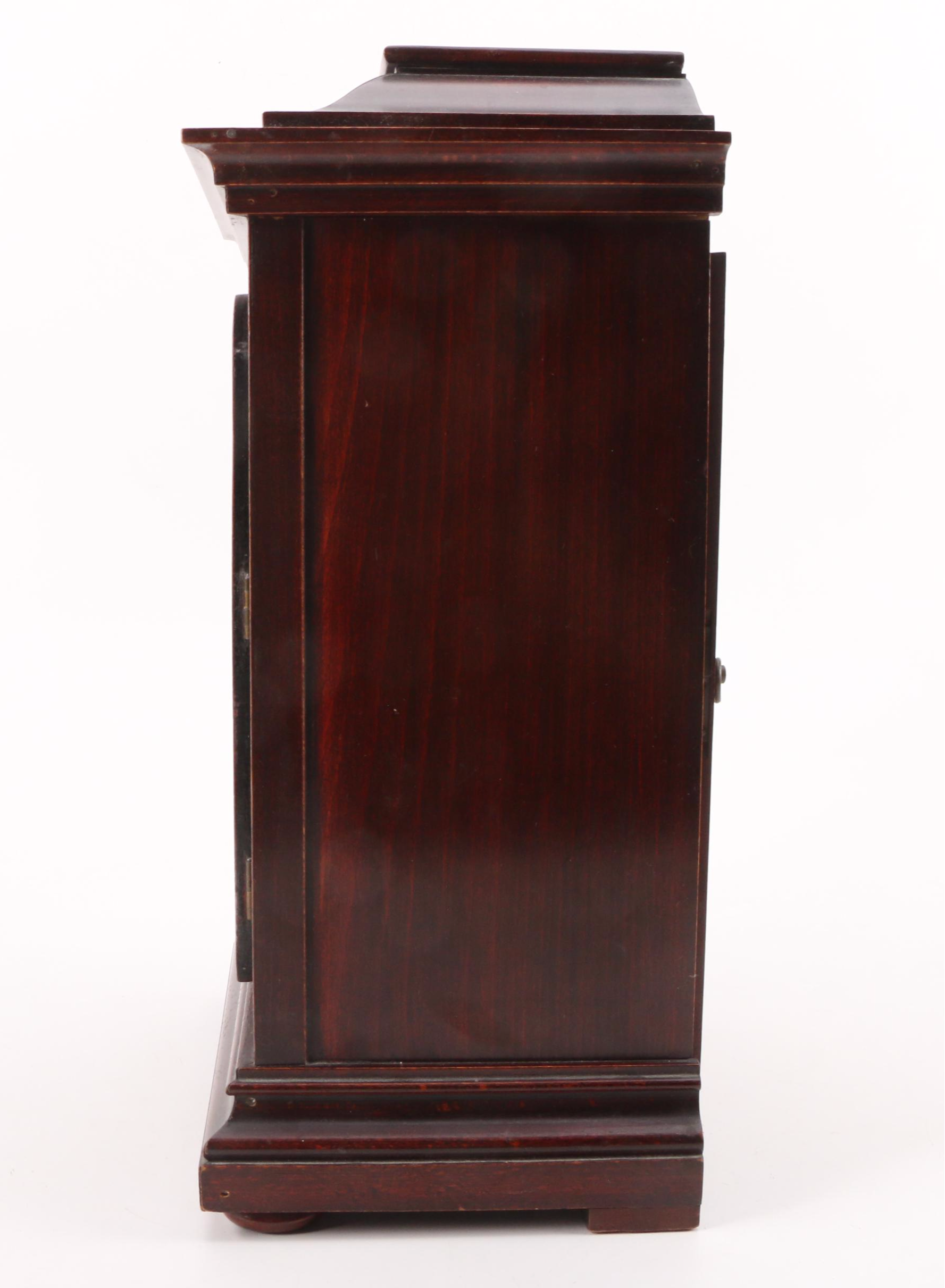 Kuehl and Gustav Becker Mahogany Mantel Clock with Brass Face, Early 20th C.