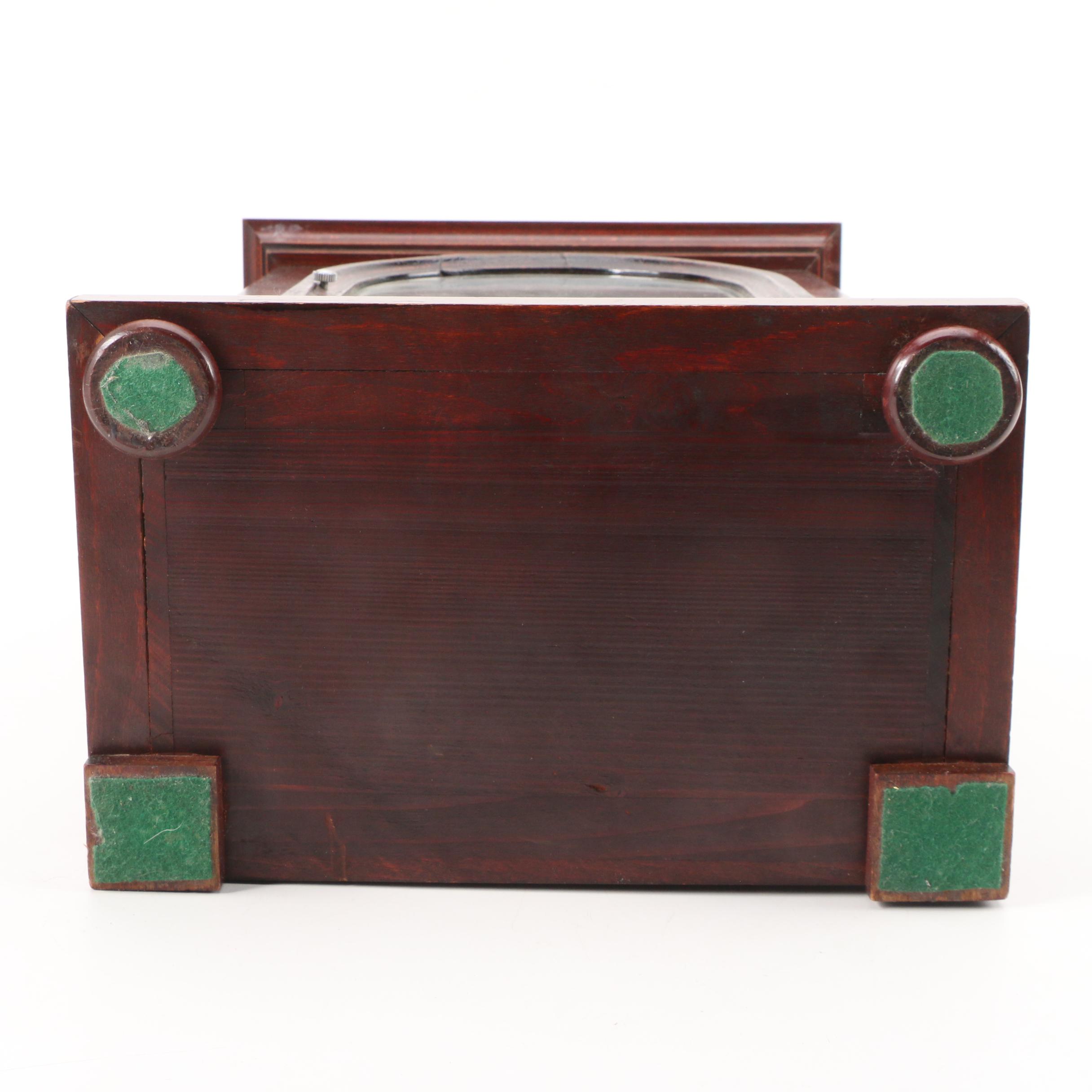 Kuehl and Gustav Becker Mahogany Mantel Clock with Brass Face, Early 20th C.