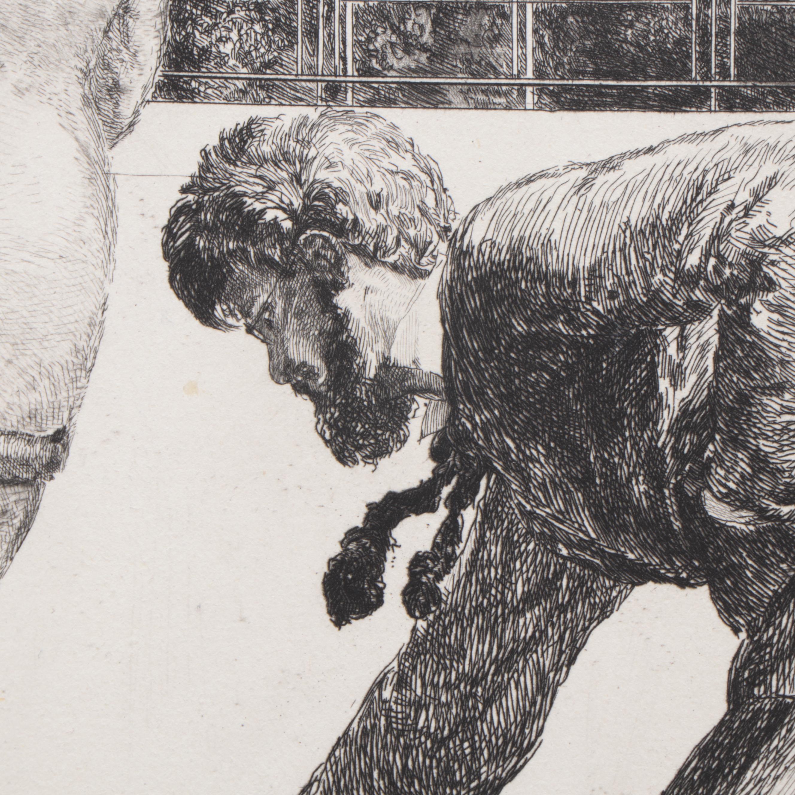 Max Klinger Etching "Action" from "Paraphrase on the Finding of a Glove"