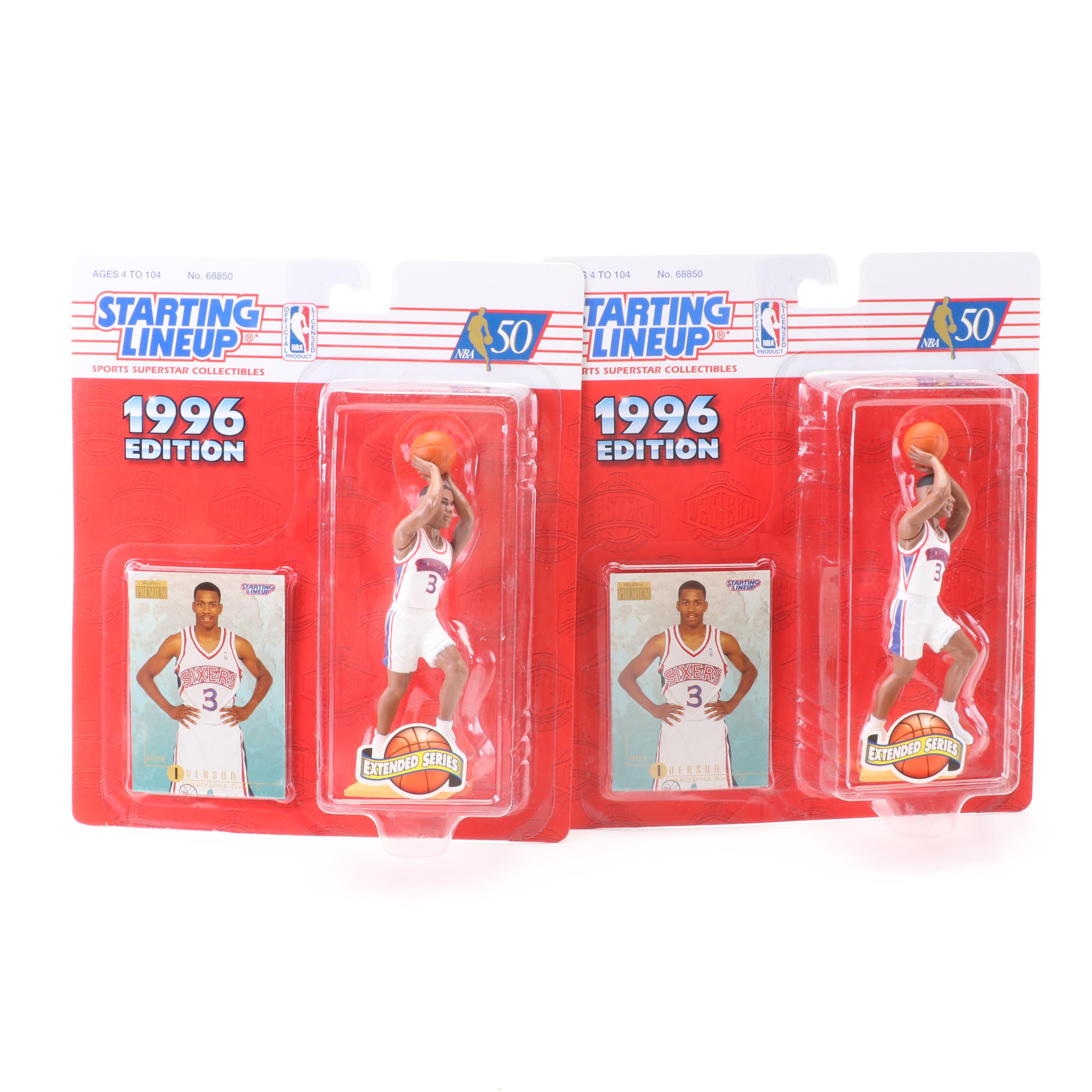 Kenner 1996 NBA Starting Lineup Figures with Allen Iverson and Grant Hill