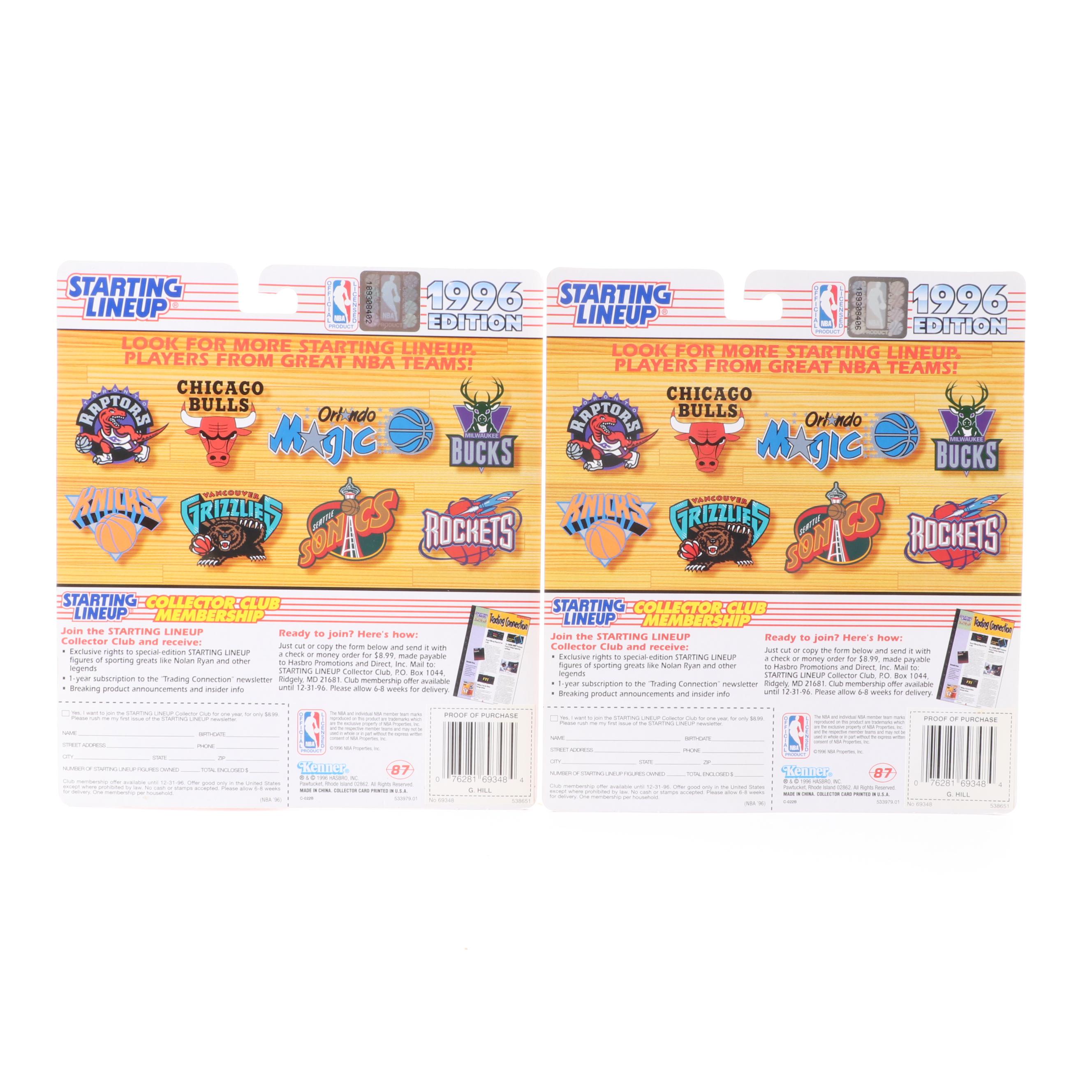 Kenner 1996 NBA Starting Lineup Figures with Allen Iverson and Grant Hill