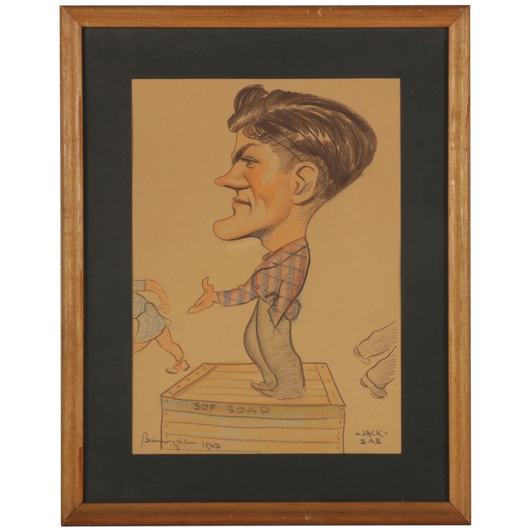 SAE Fraternity Caricature Colored Pencil Drawing, 1963