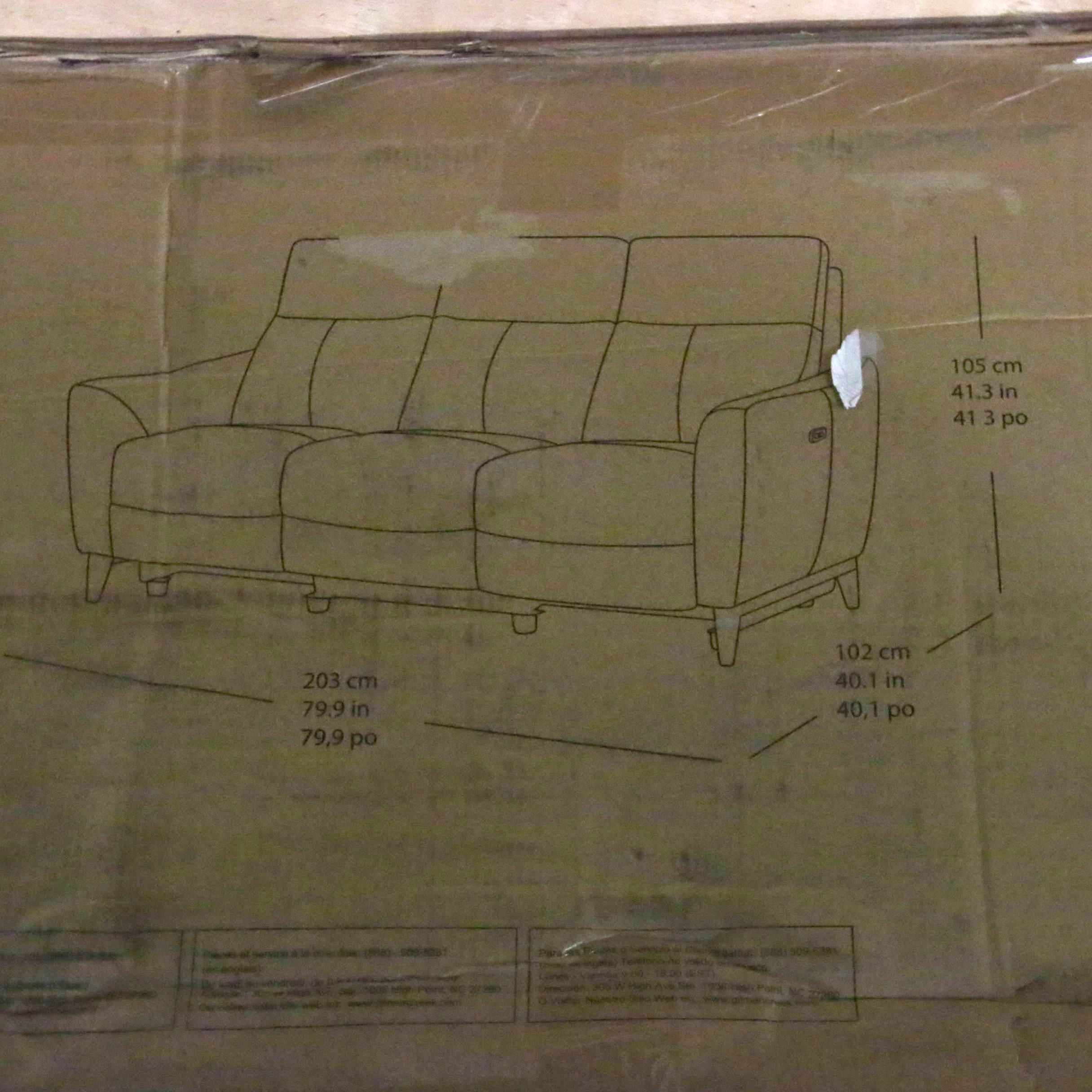 Gilman Creek "Crosslin" Leather Power Reclining Sofa with Power Headrests