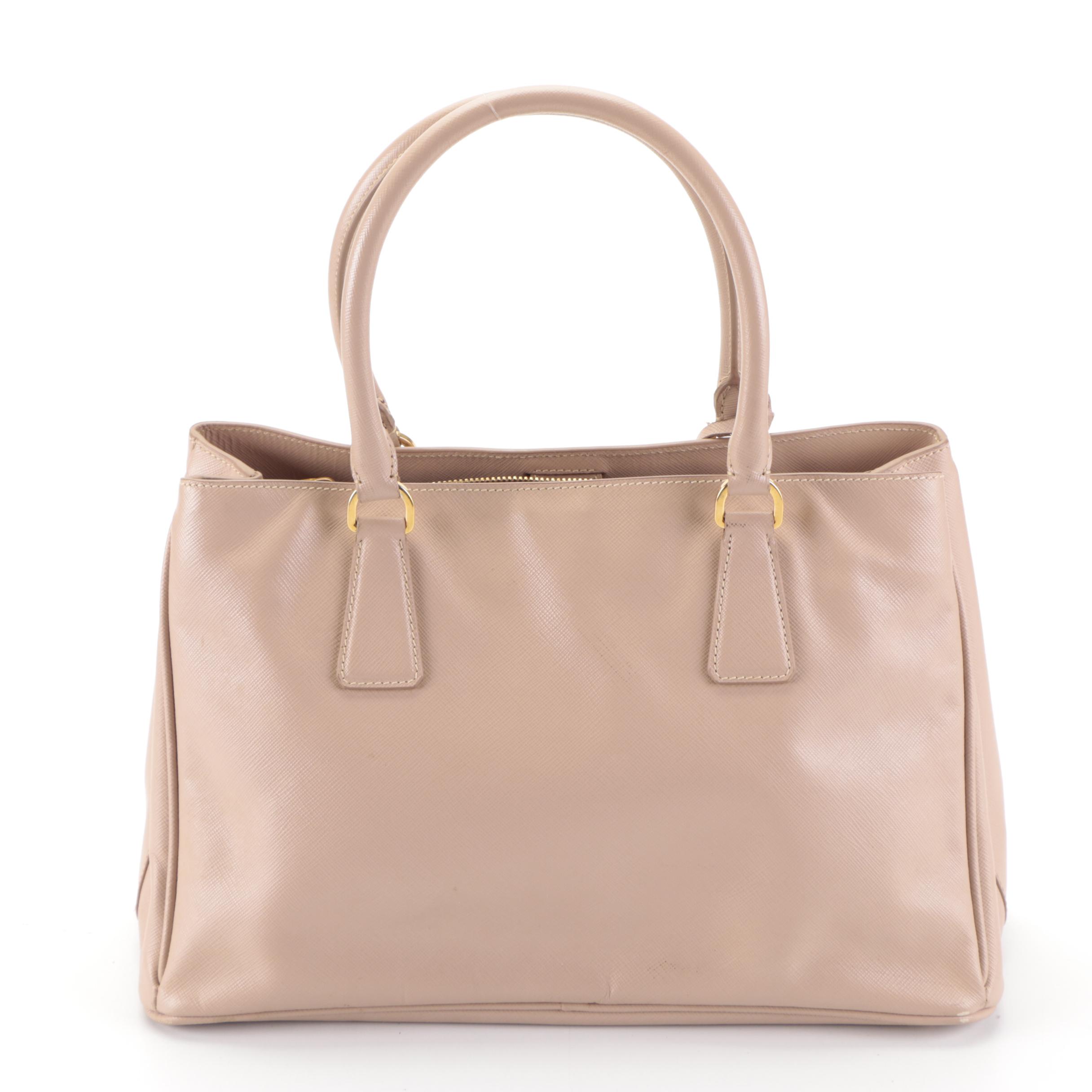 Prada Medium Gardener's Tote Bag in Light Pink Saffiano Leather